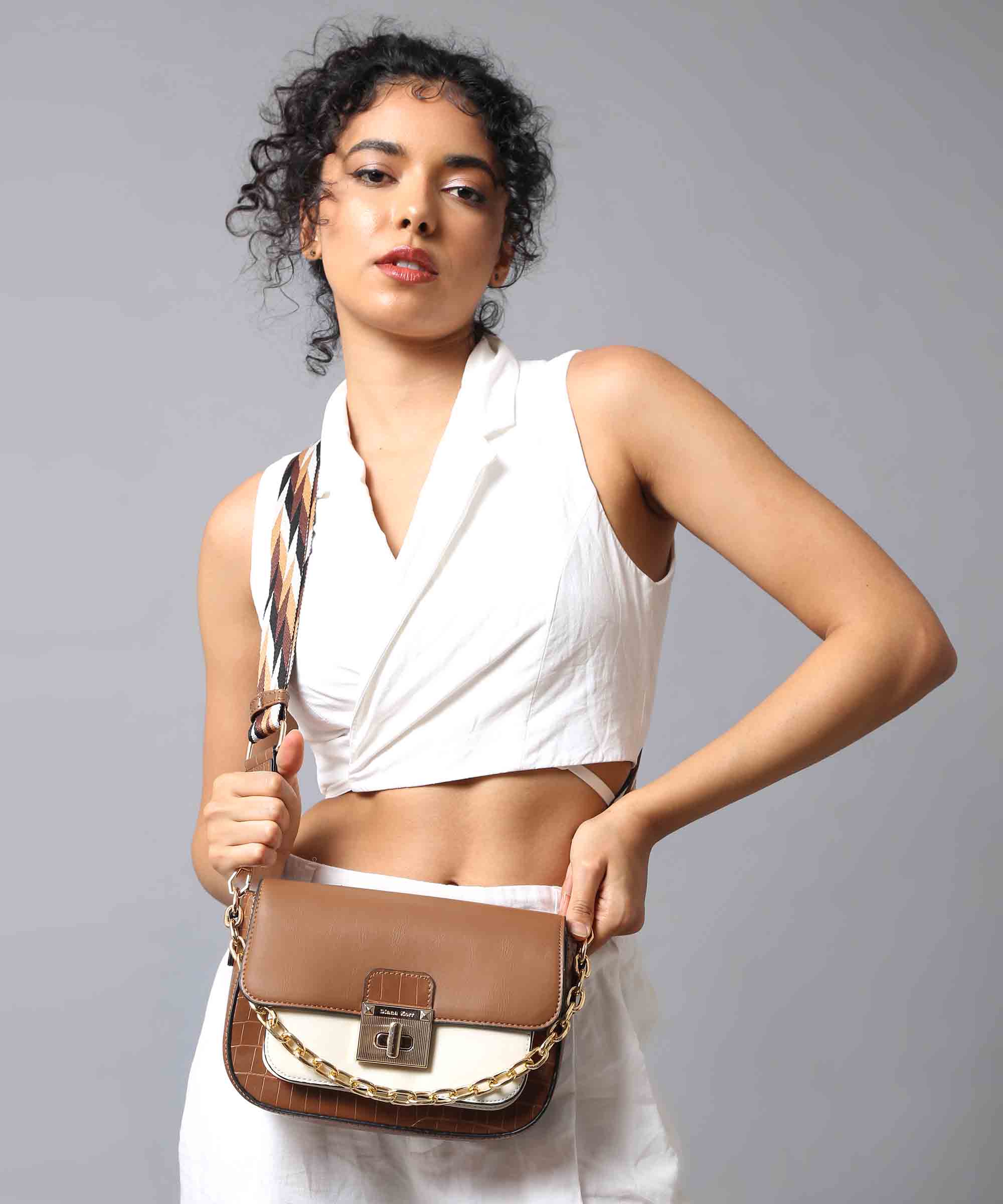 Diana Korr Chain Strap Convertible Shoulder and Sling Bag