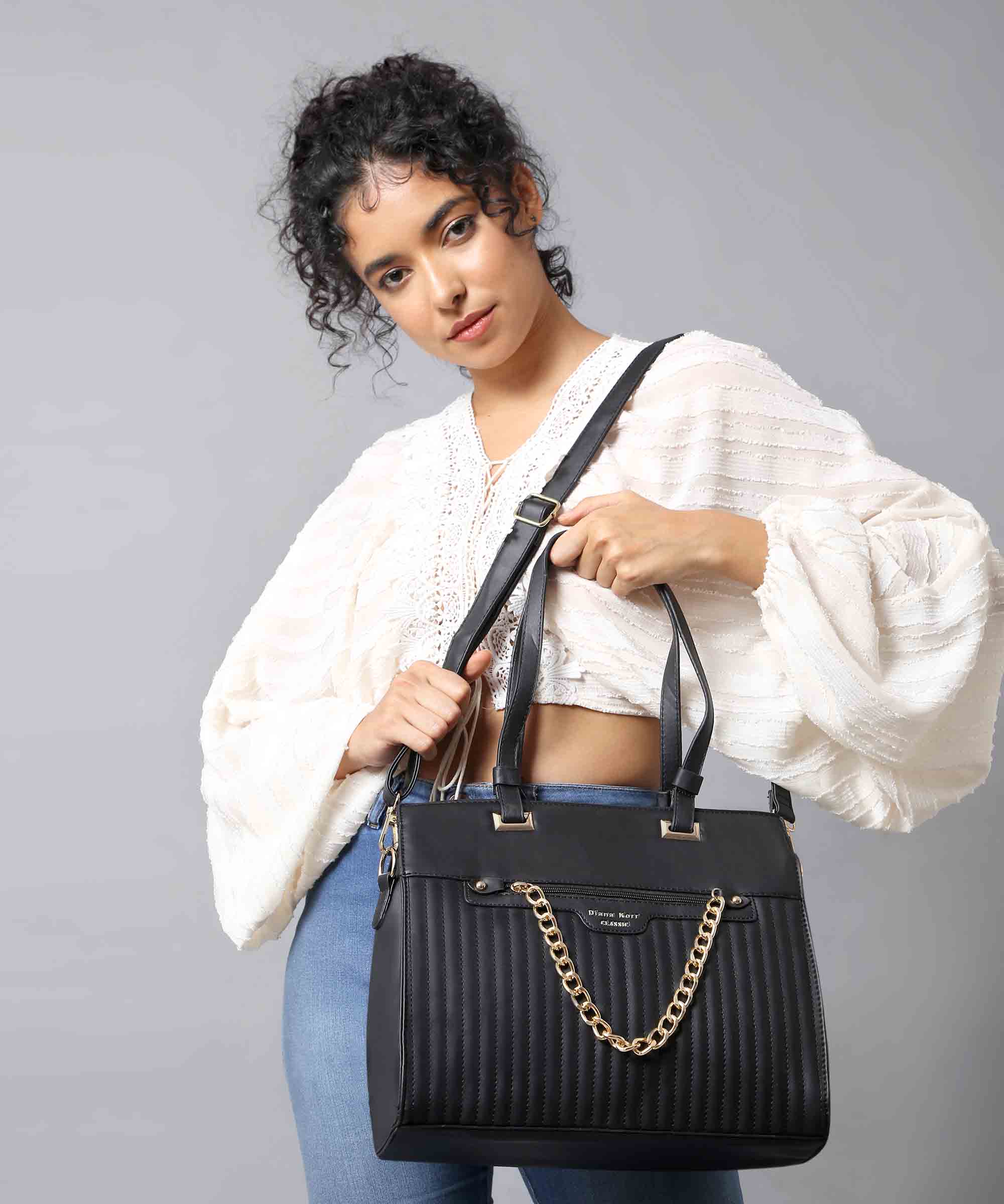 Diana Korr Quilted Chain Tote Bag