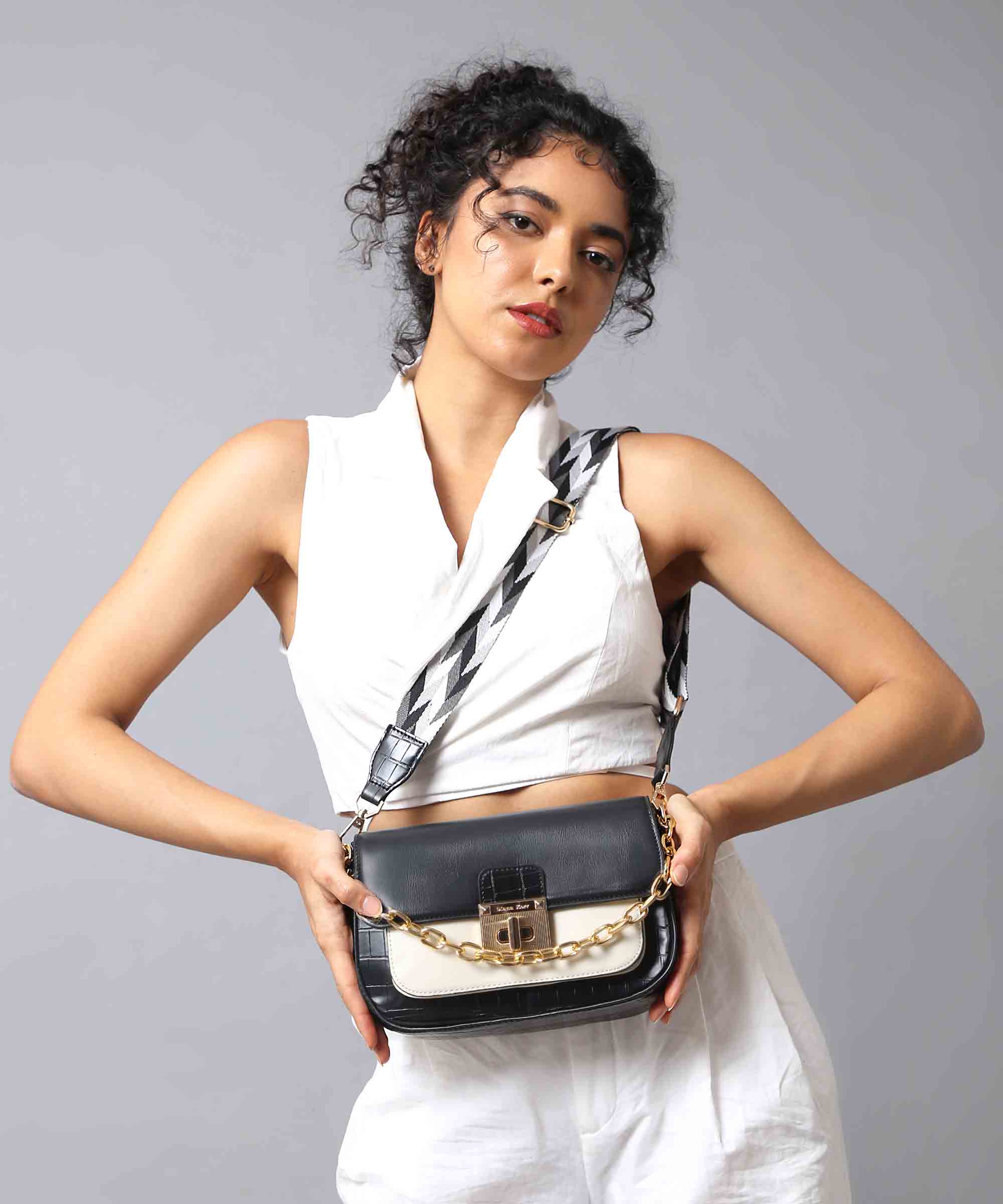 Diana Korr Chain Strap Convertible Shoulder and Sling Bag