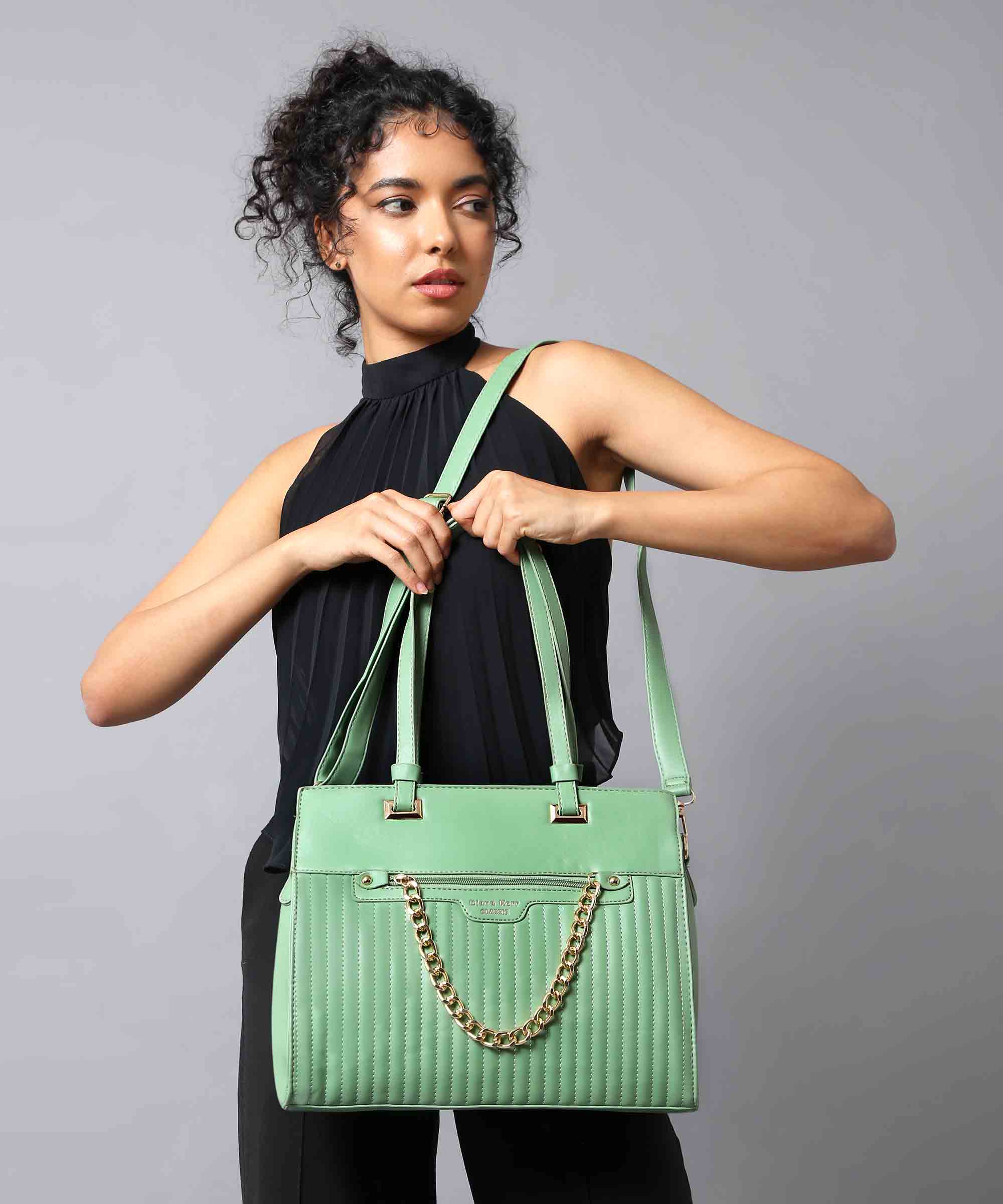 Diana Korr Quilted Chain Tote Bag