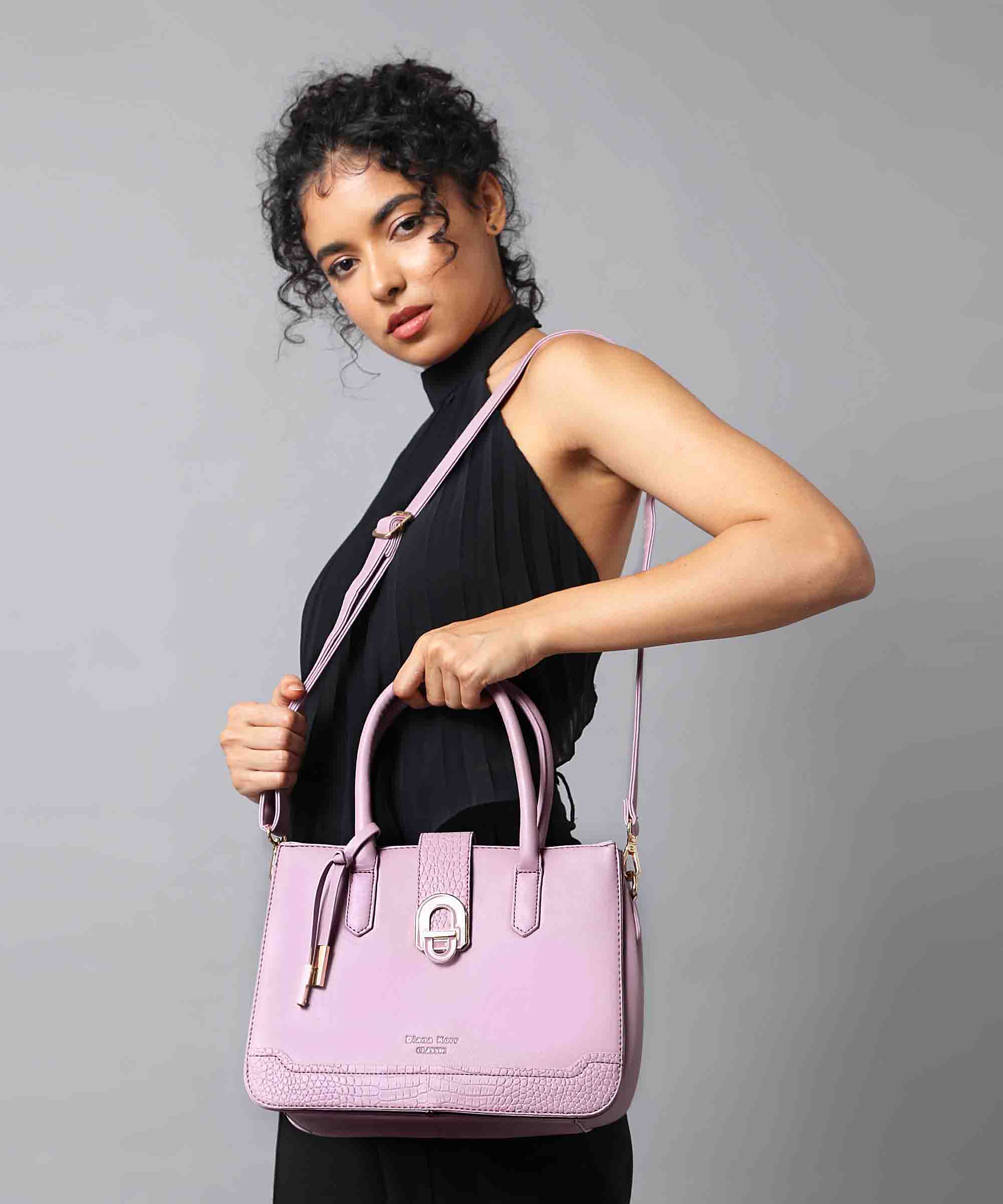 Diana Korr Croc-Embossed Satchel Bag