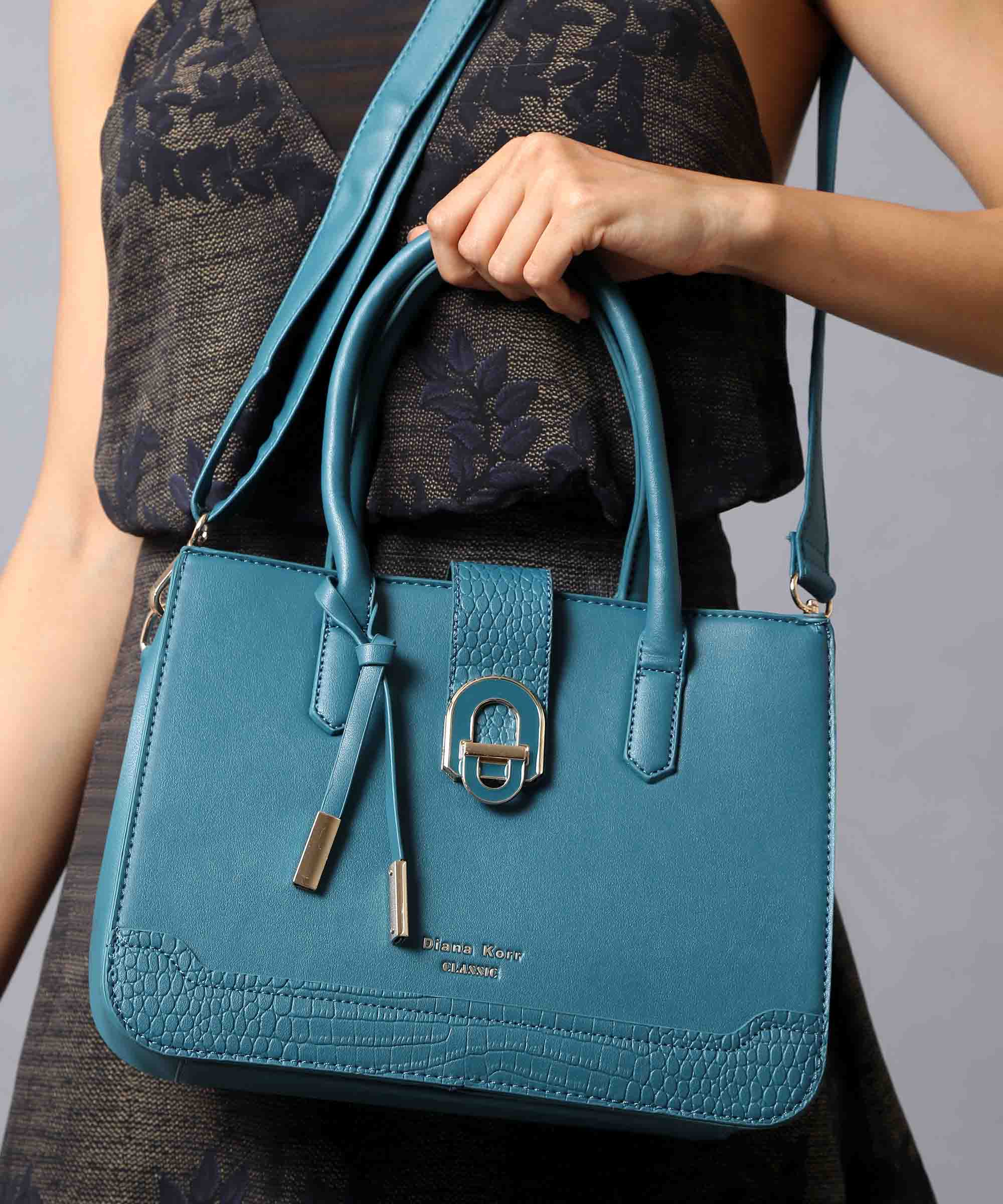 Diana Korr Croc-Embossed Satchel Bag