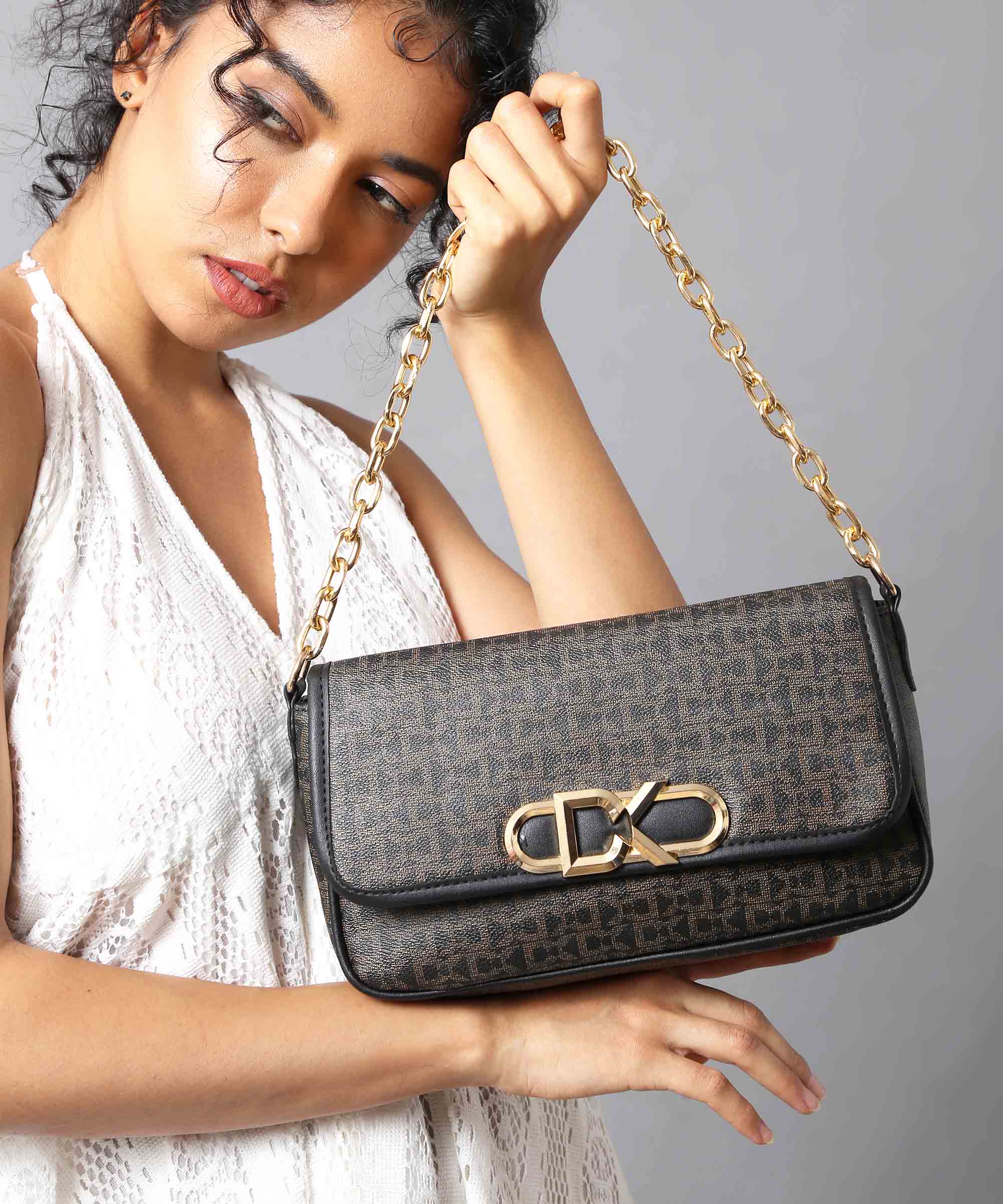 Diana Korr Monogram Convertible Sling and Shoulder Bag