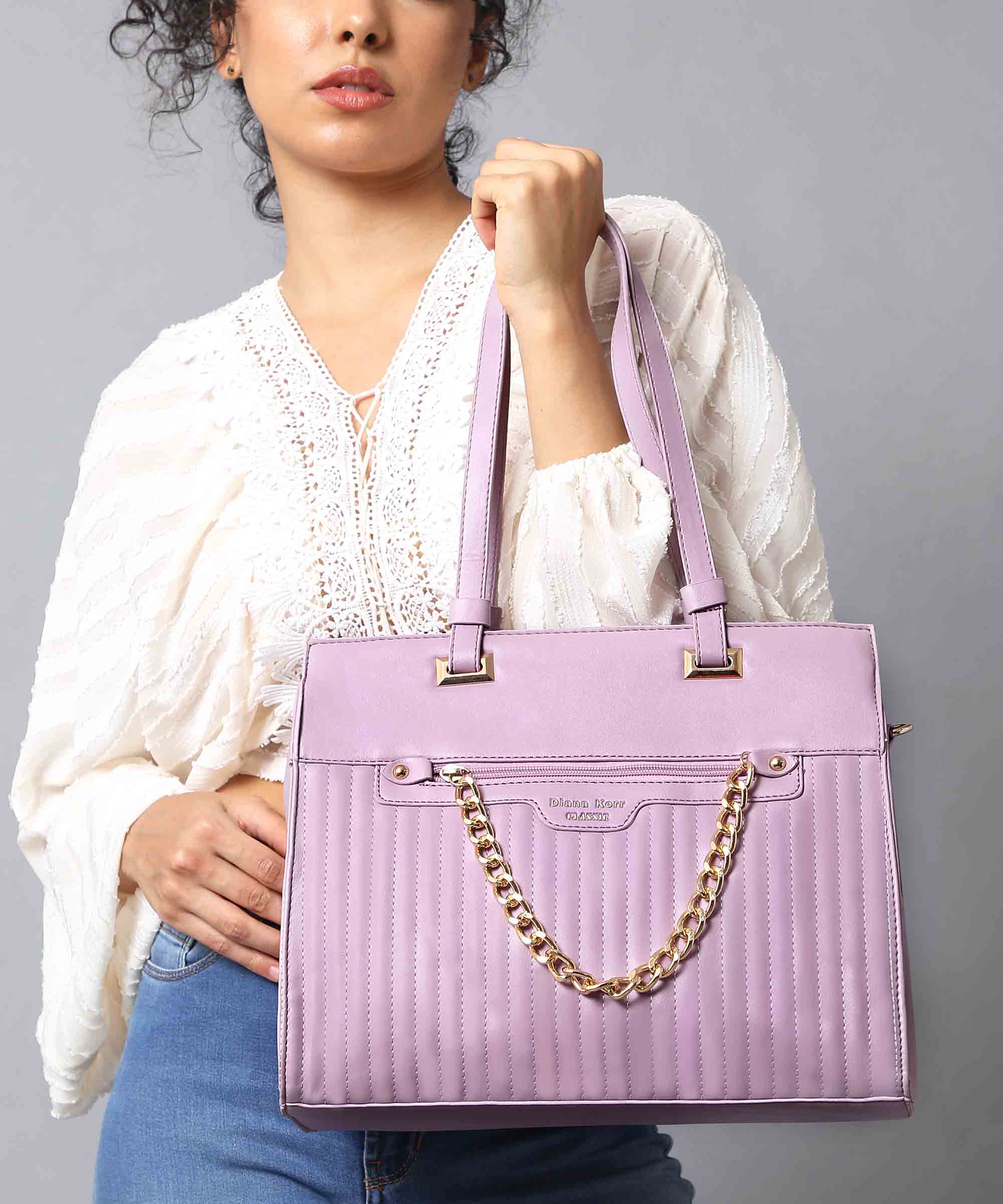 Diana Korr Quilted Chain Tote Bag