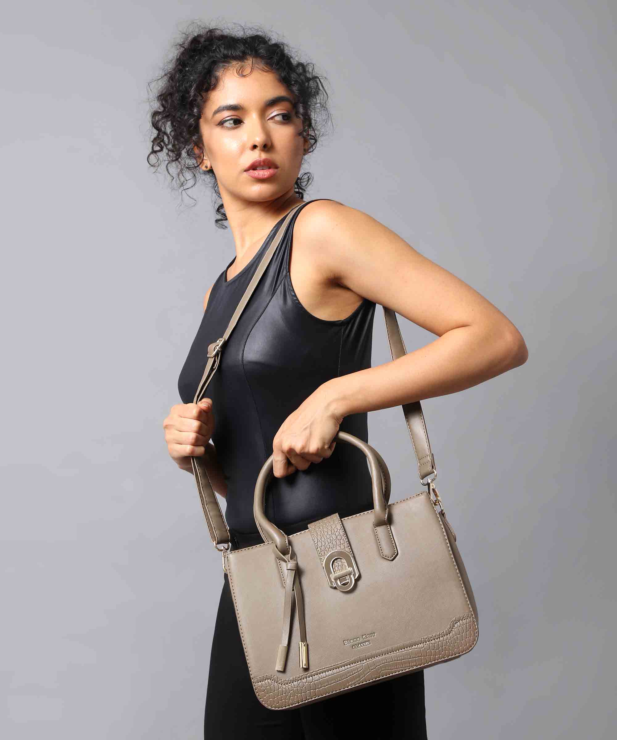 Diana Korr Croc-Embossed Satchel Bag