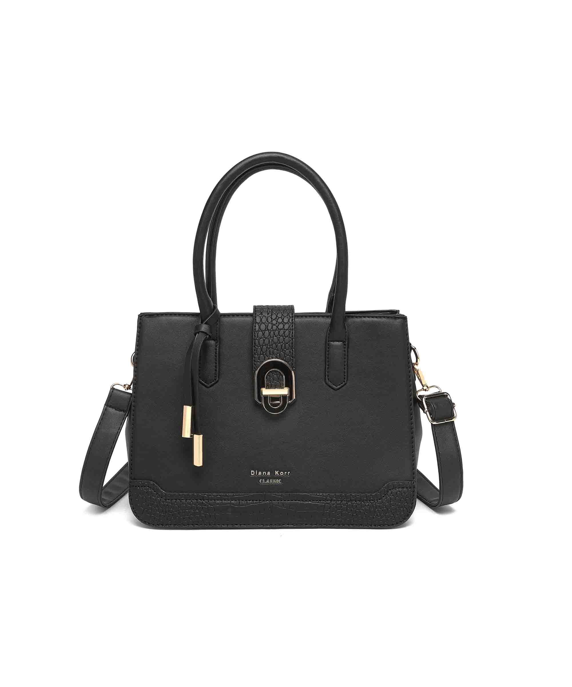 Diana Korr Croc-Embossed Satchel Bag