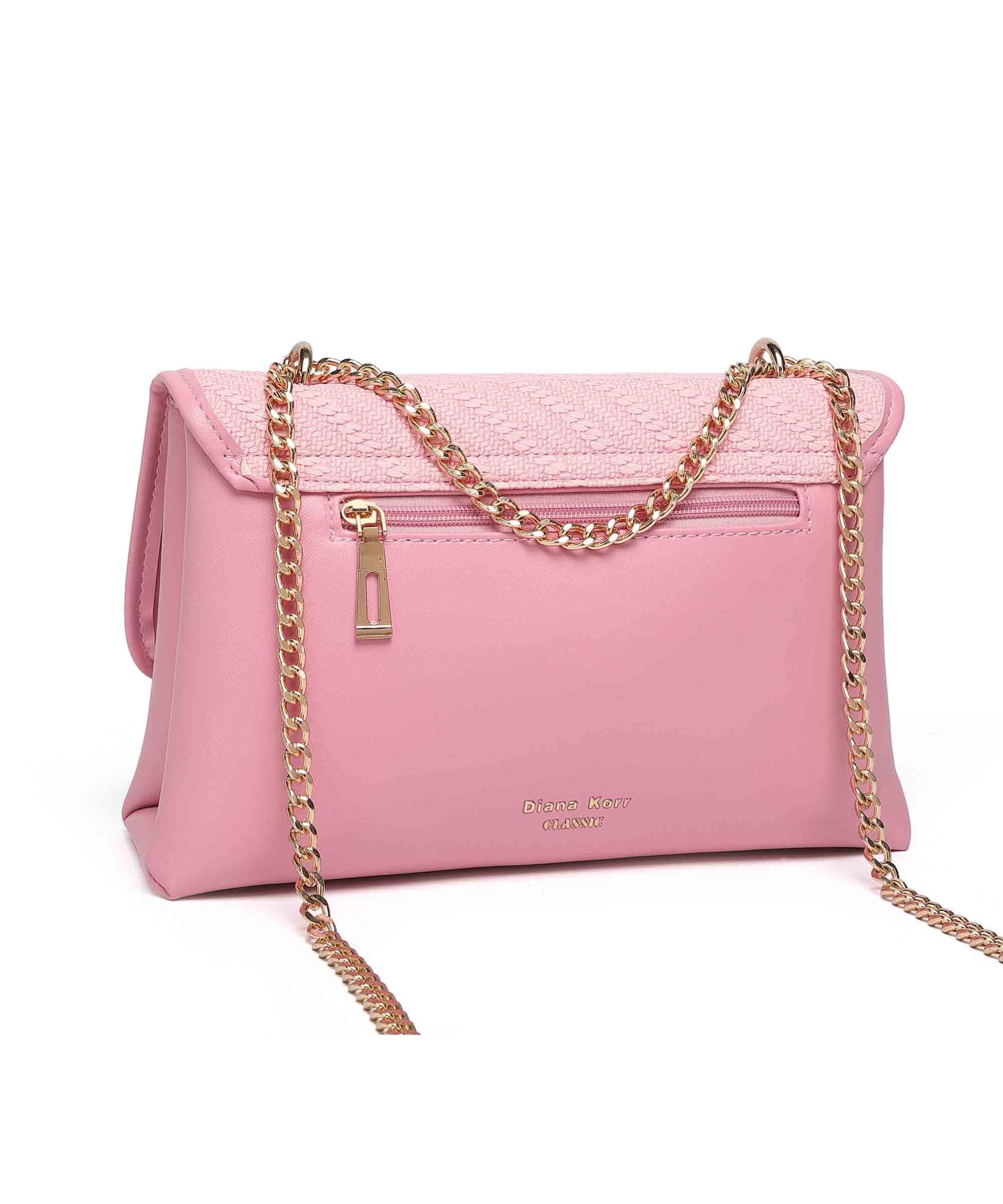 Diana Korr Woven Flap Shoulder Bag