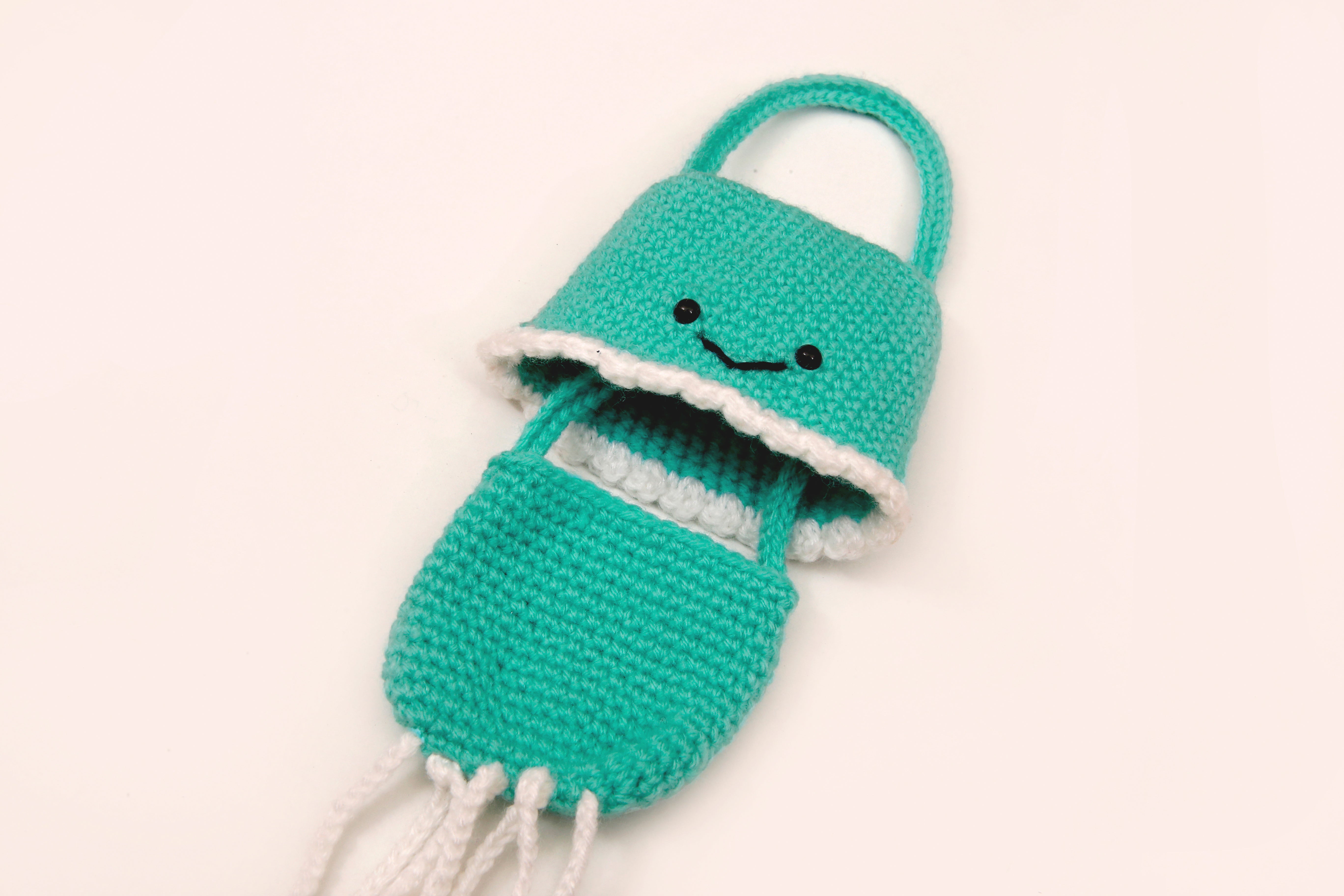 Handcrafted Crochet Jellyfish-Inspired Mini Air Pods Bag