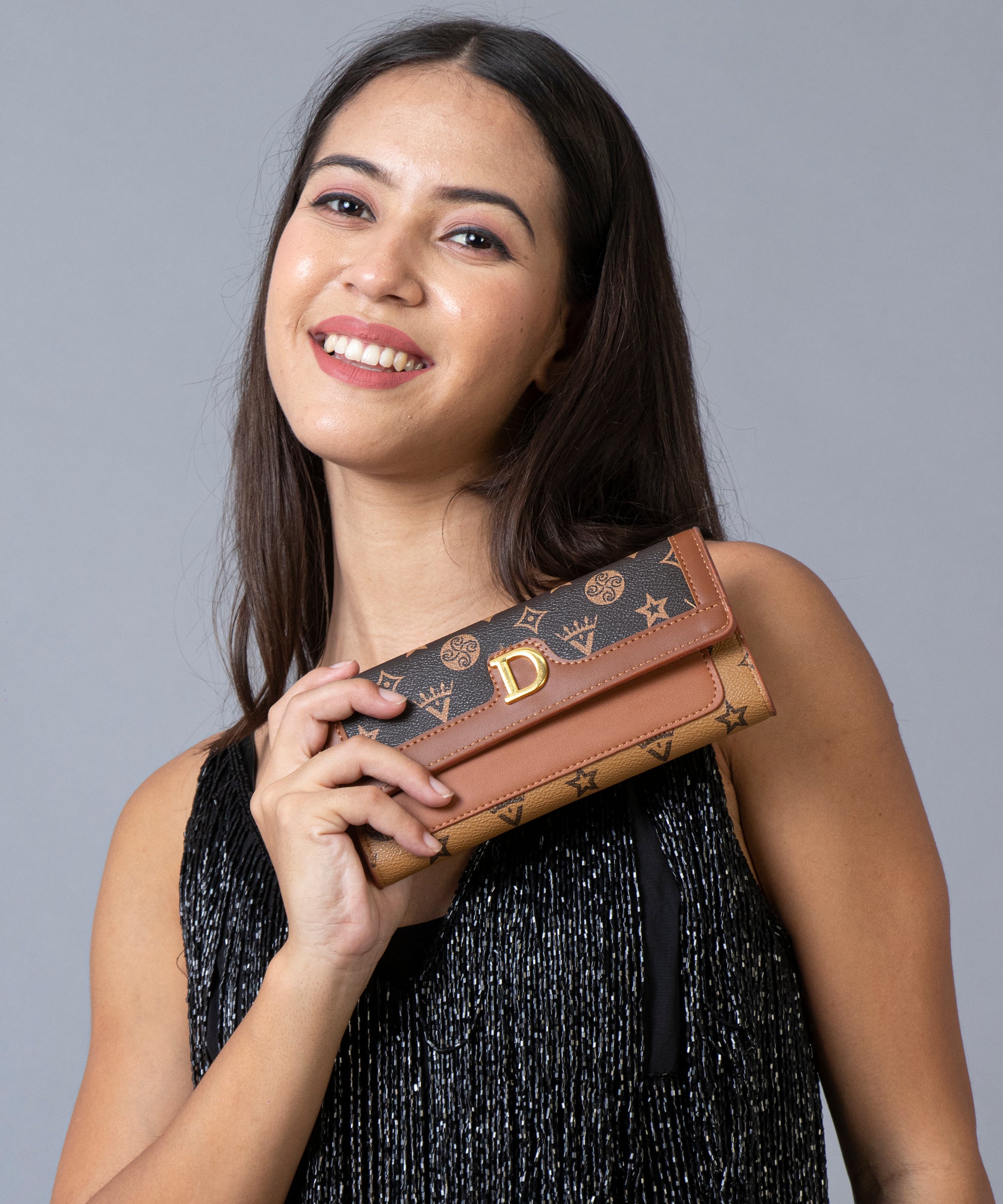 Filauri Elegant D-Pattern Clutch Wallet