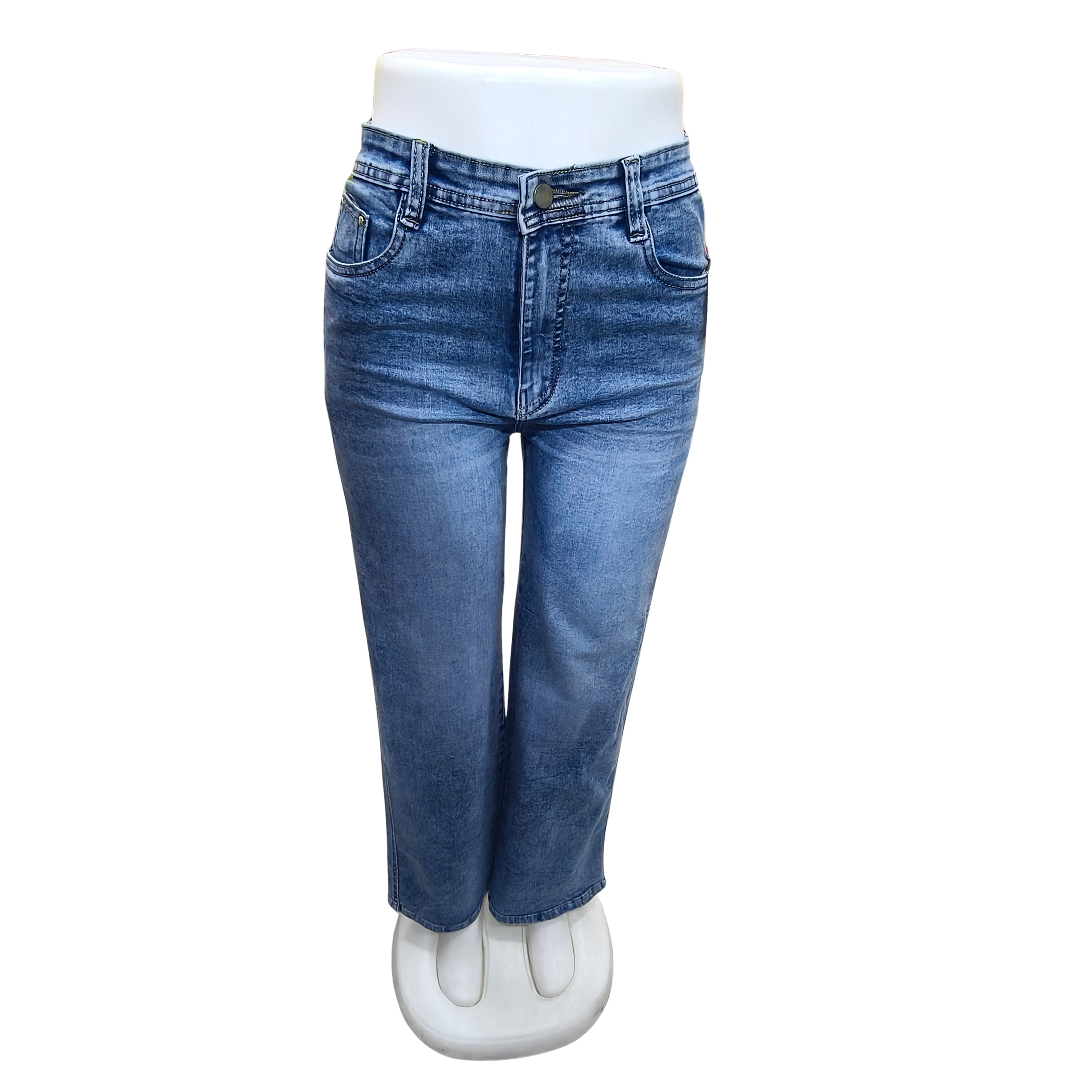 Filauri Women's Light Blue High Rise Straight Fit Jeans