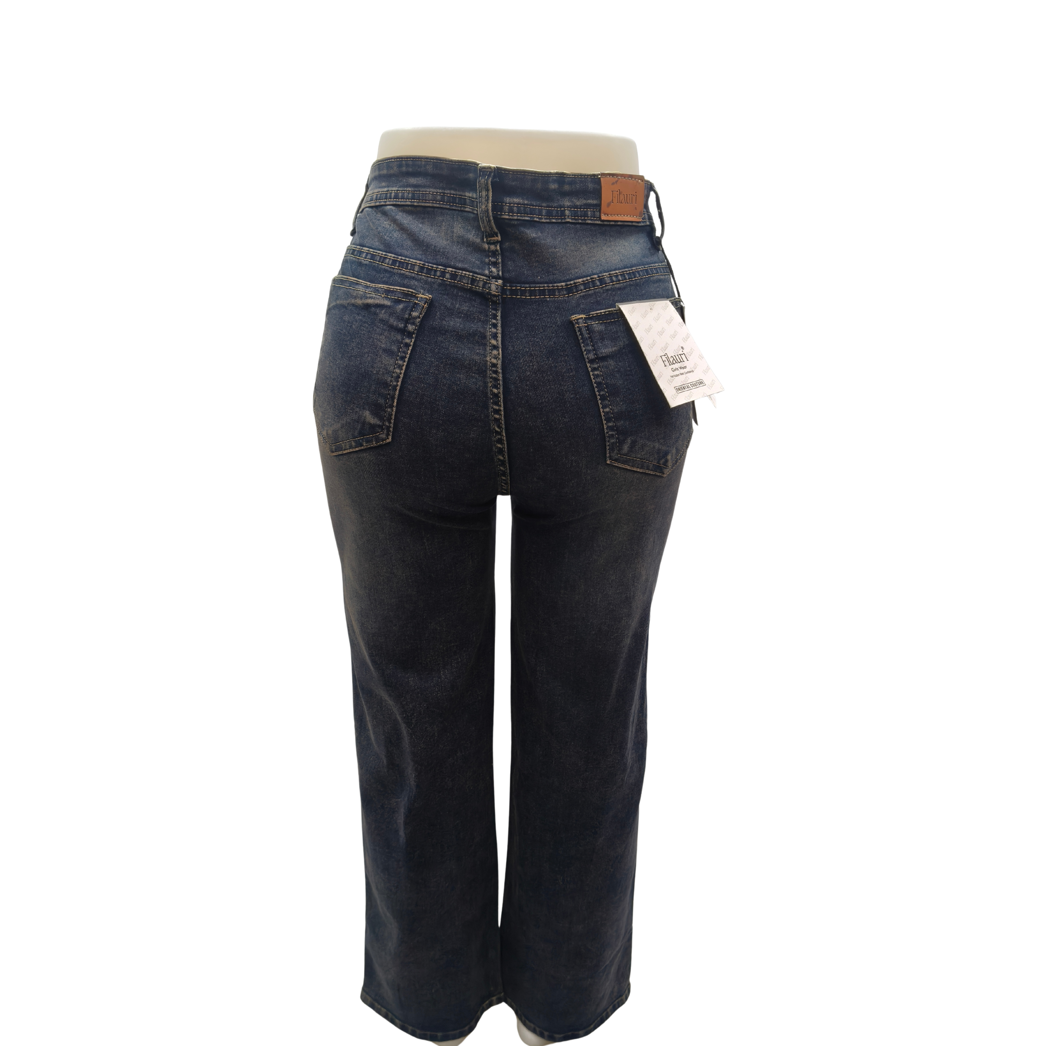 Filauri Women's Medium Blue High Rise Straight Fit Stretchable Jeans
