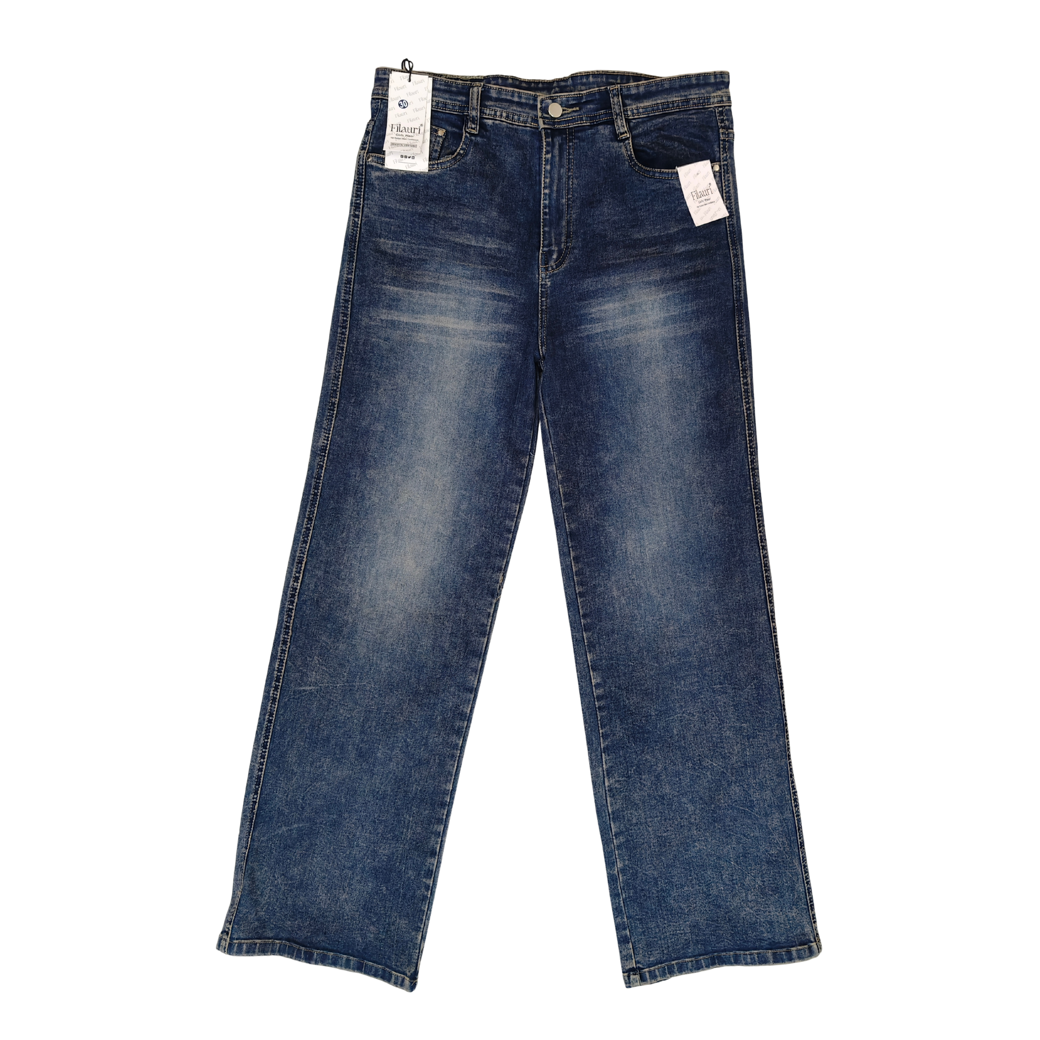Filauri Women's Medium Blue High Rise Straight Fit Stretchable Jeans