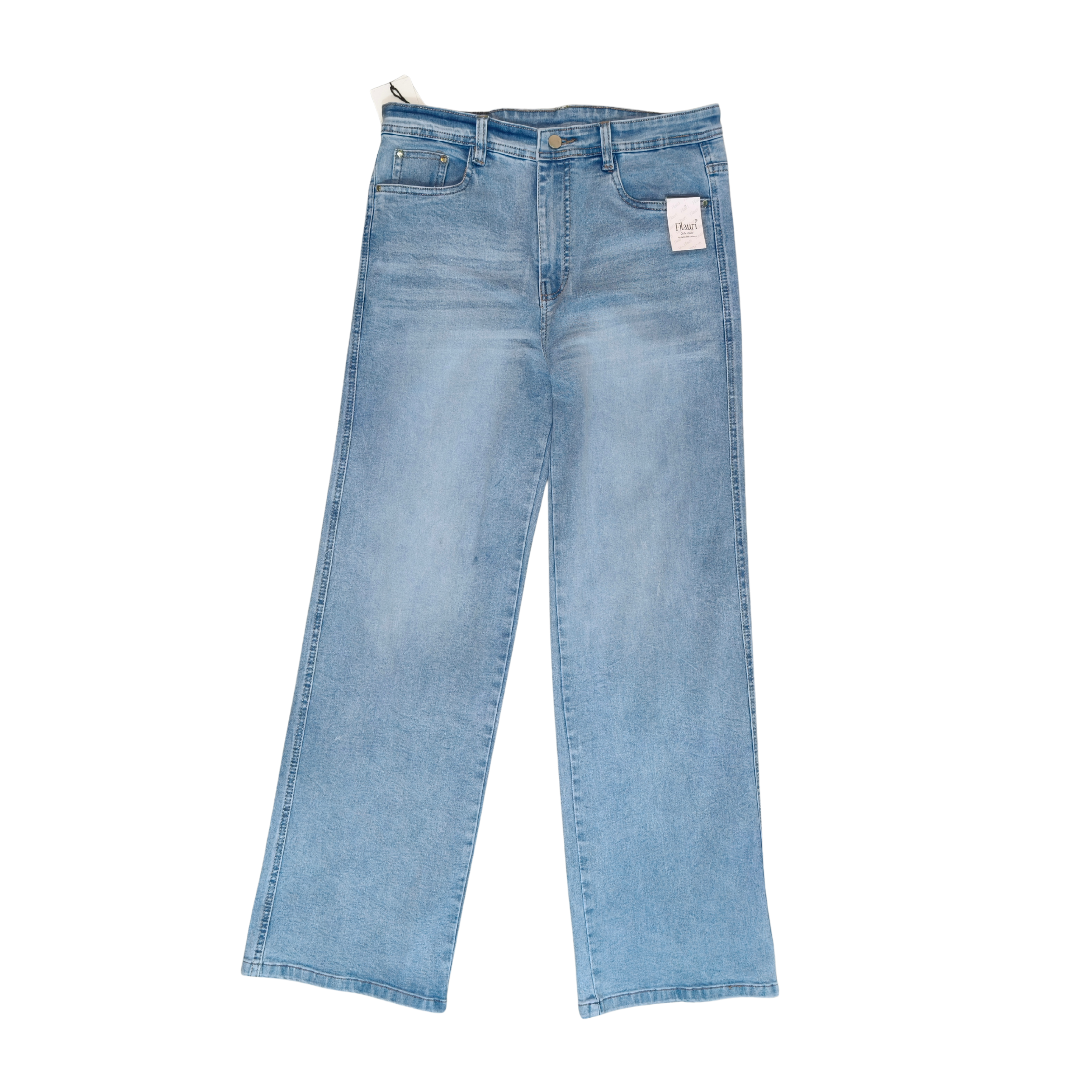 Filauri Women's High Rise Stretchable Wide Leg Jeans | Light Blue Wash