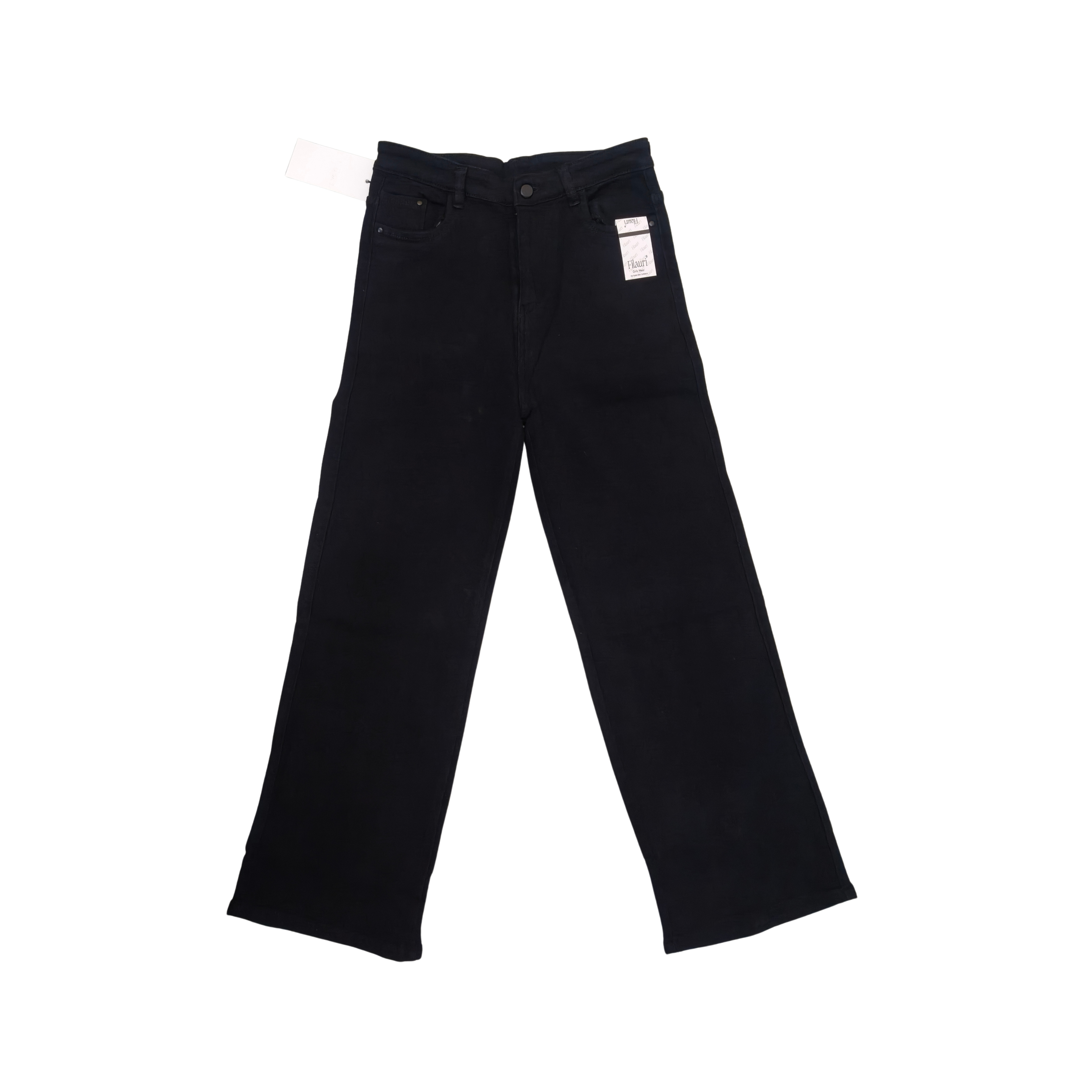 Filauri Women's Black High Rise Wide Leg Stretchable Jeans