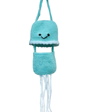Handcrafted Crochet Jellyfish-Inspired Mini Air Pods Bag
