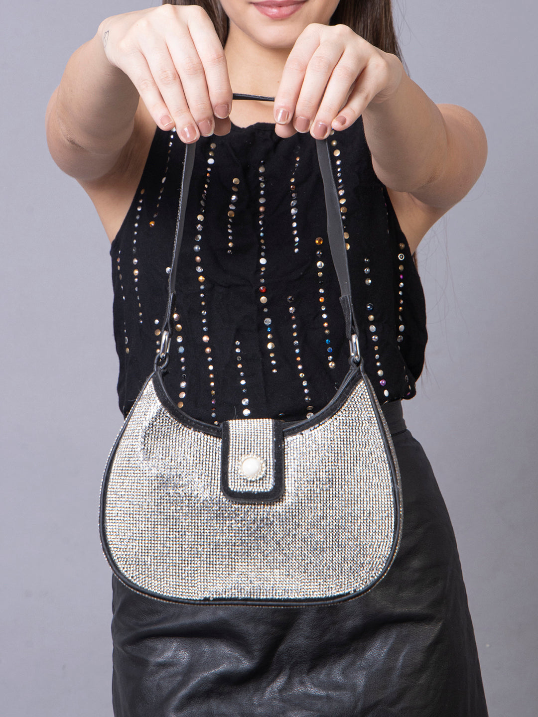 Filauri Sparkling Mini Hobo Bag