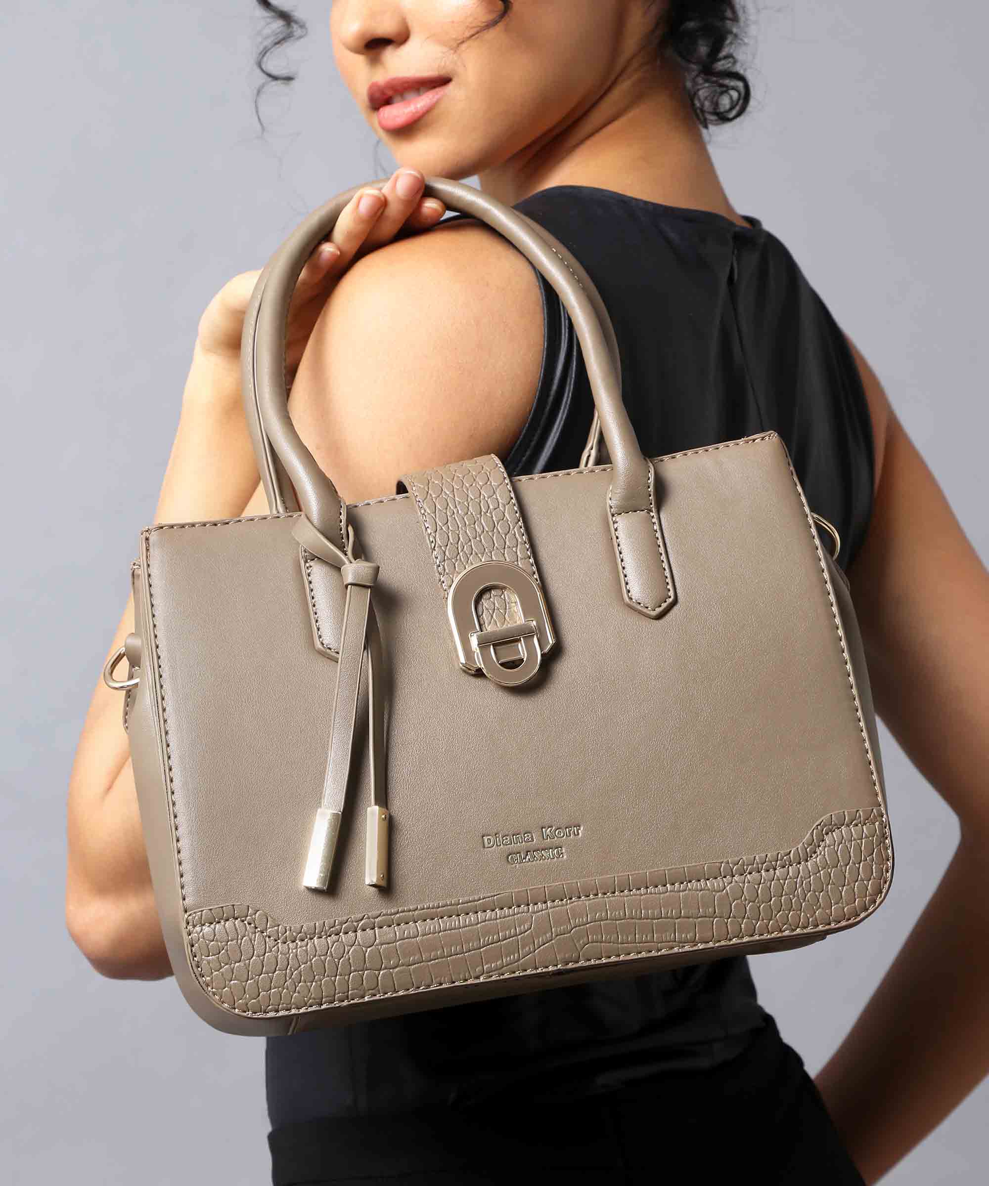 Diana Korr Croc-Embossed Satchel Bag