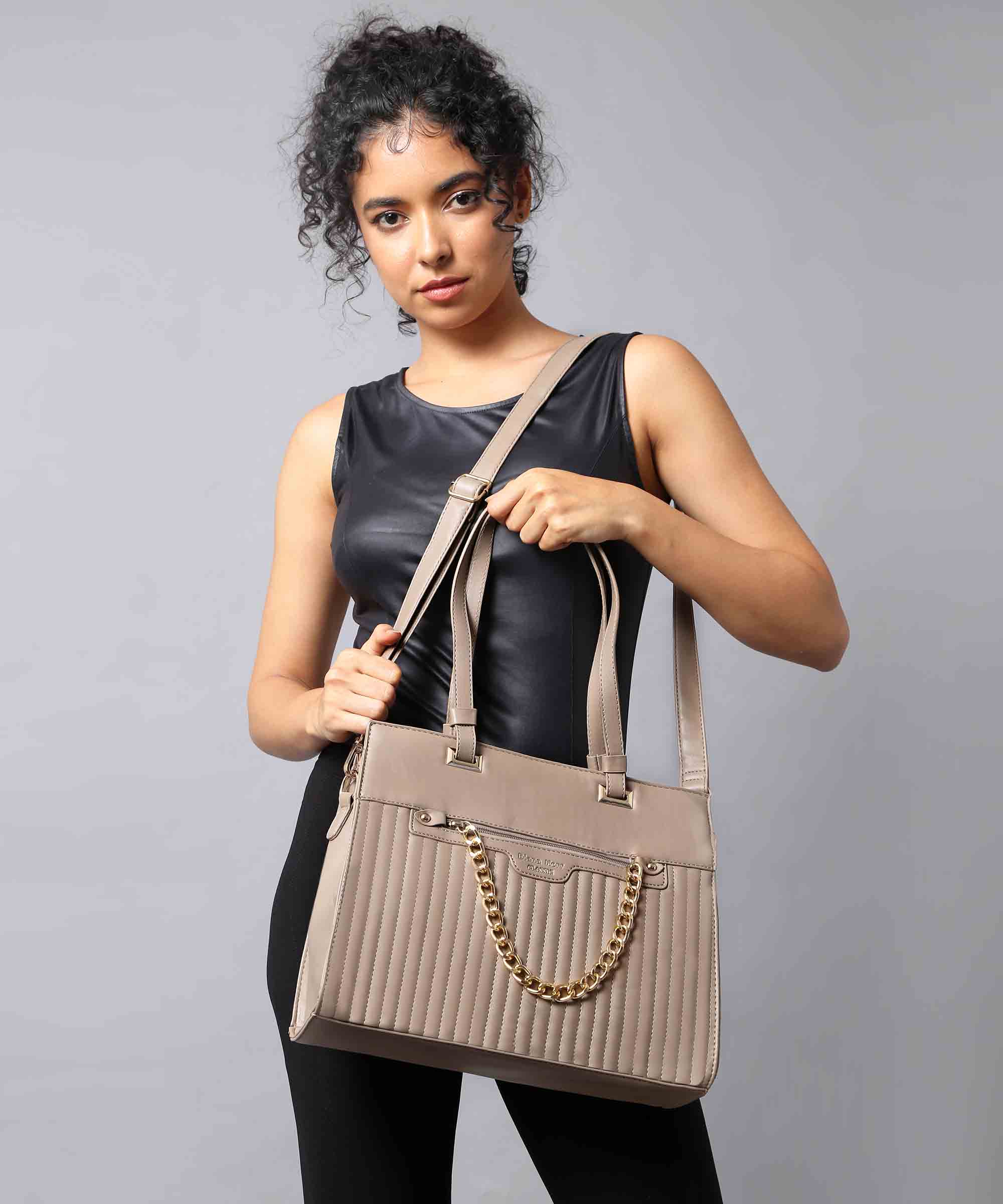 Diana Korr Quilted Chain Tote Bag