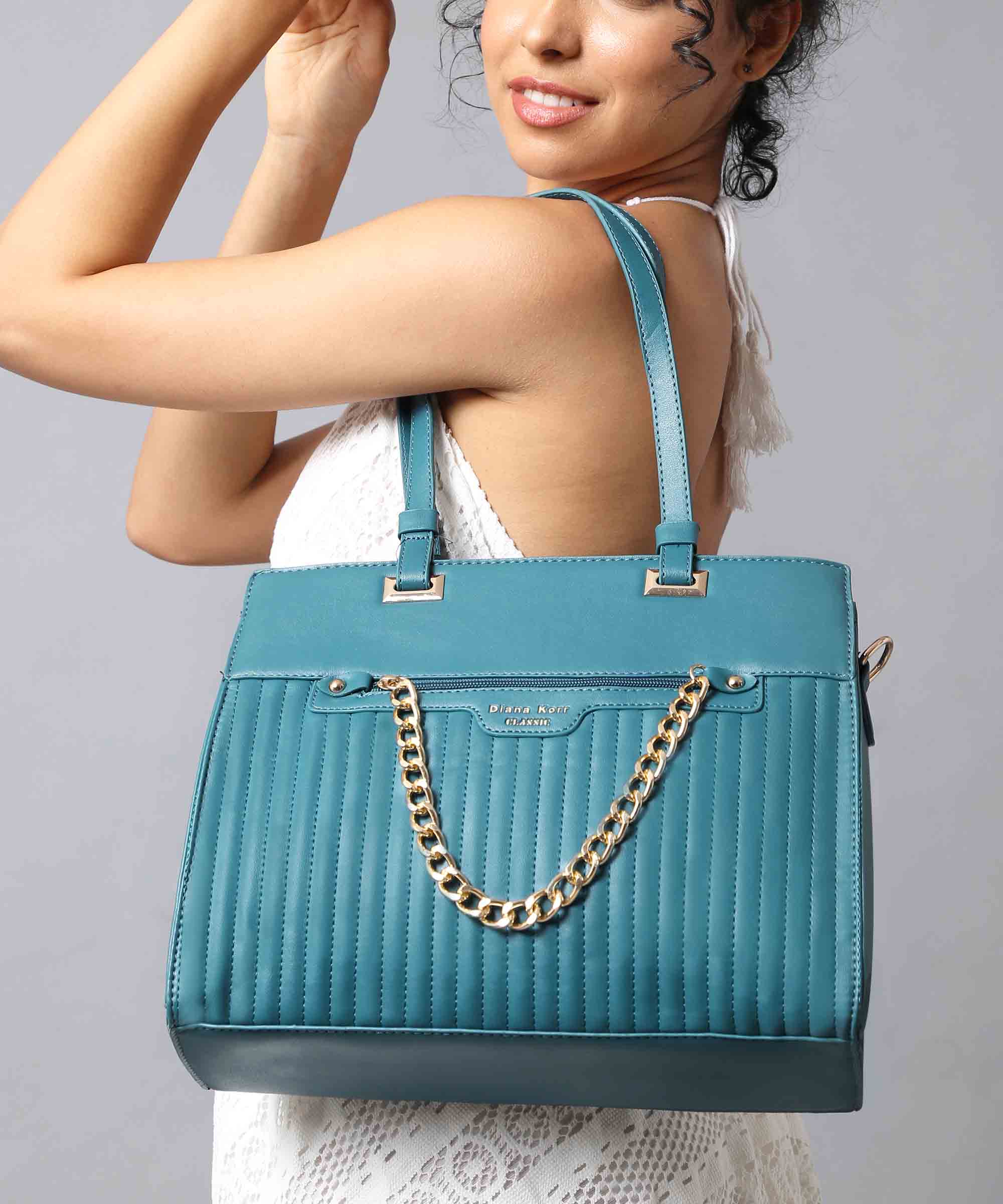Diana Korr Quilted Chain Tote Bag