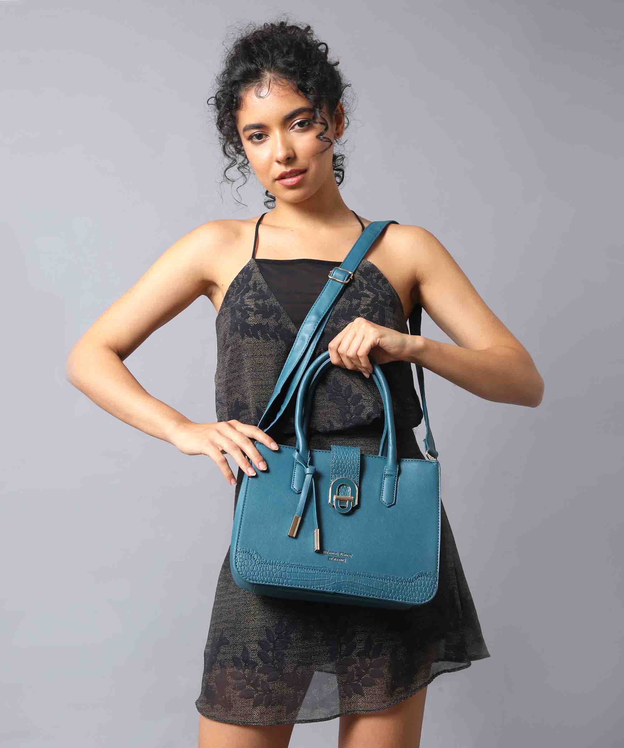 Diana Korr Croc-Embossed Satchel Bag
