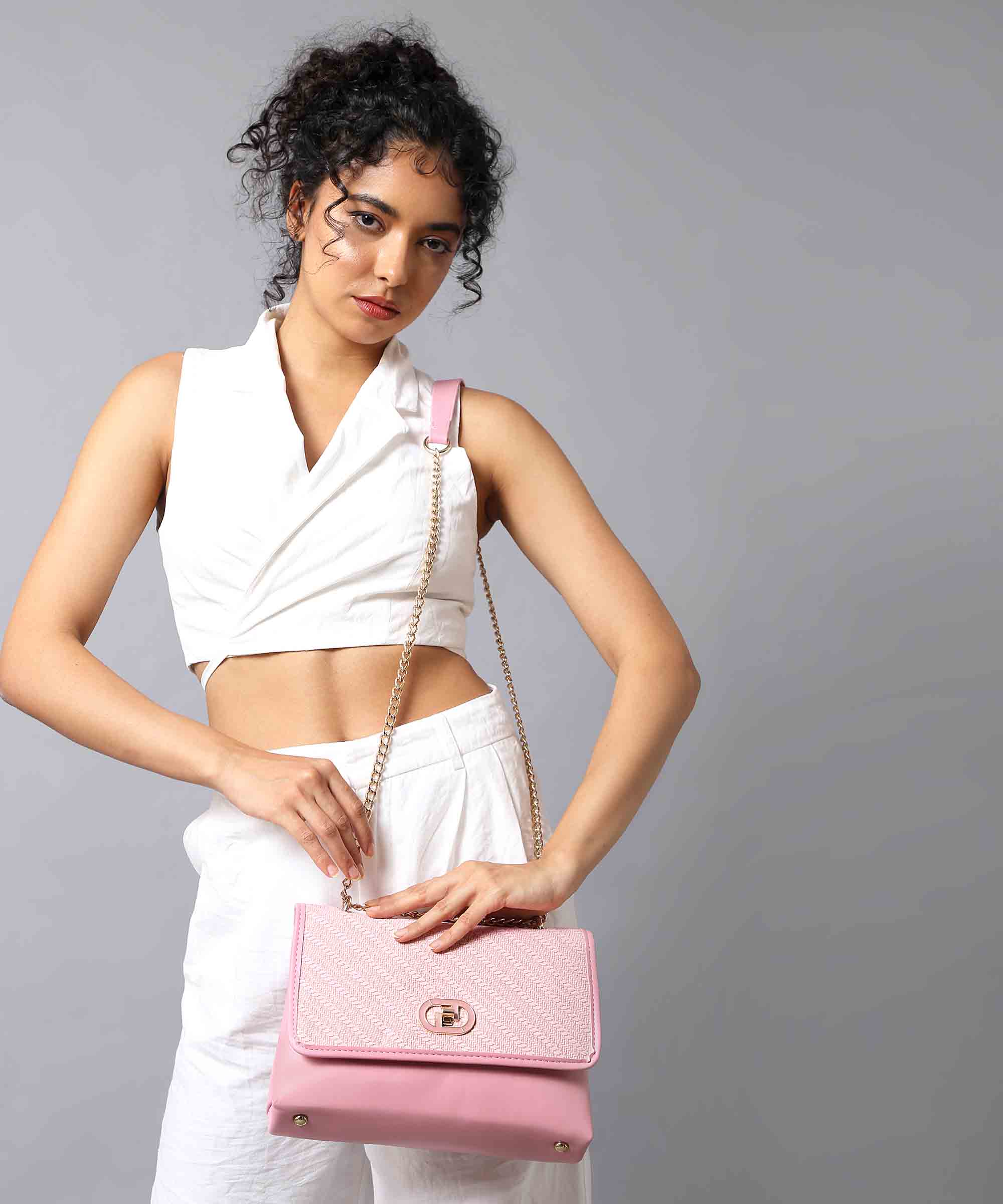 Diana Korr Woven Flap Shoulder Bag