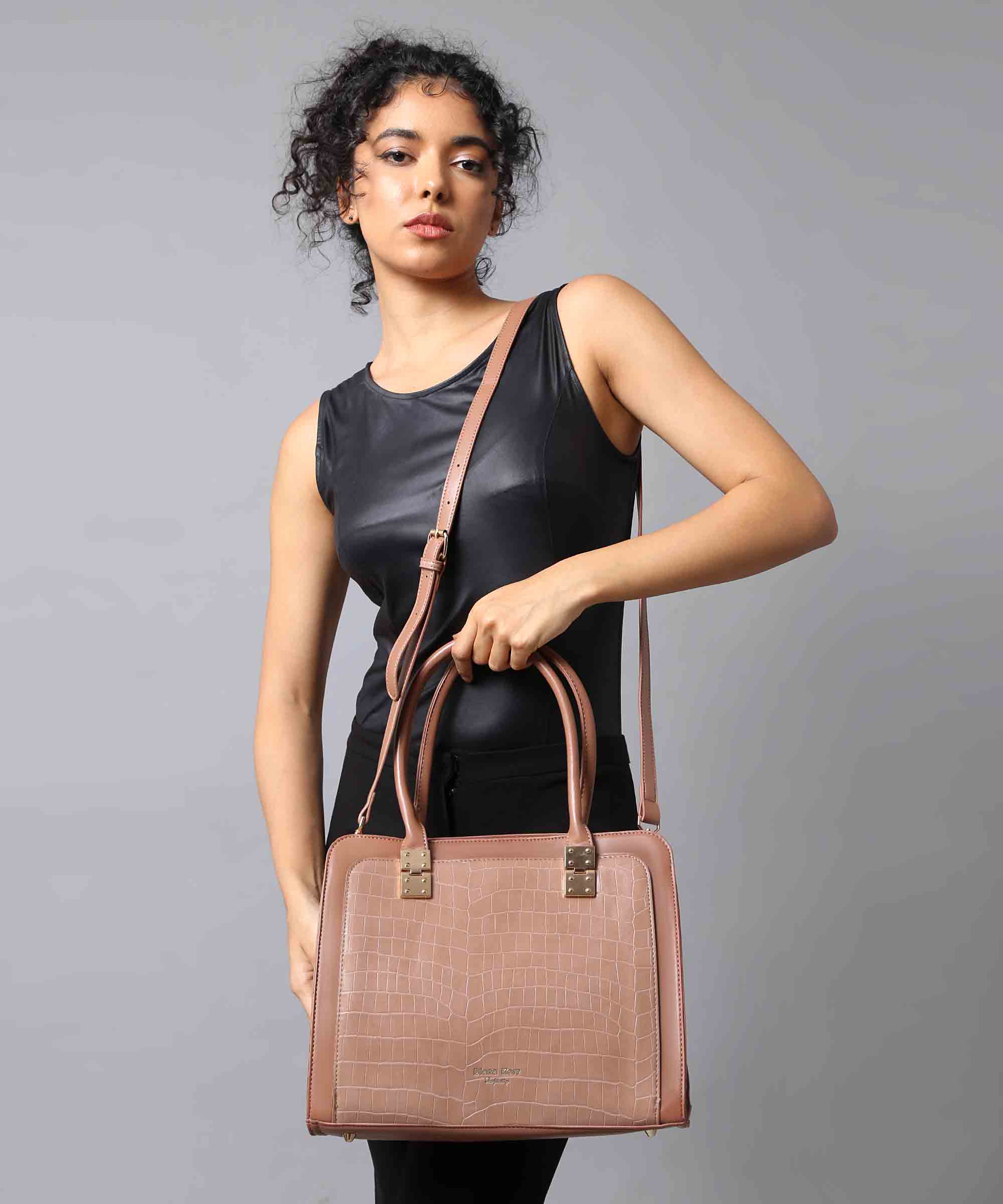 Diana Korr Croc-Embossed Structured Tote Bag