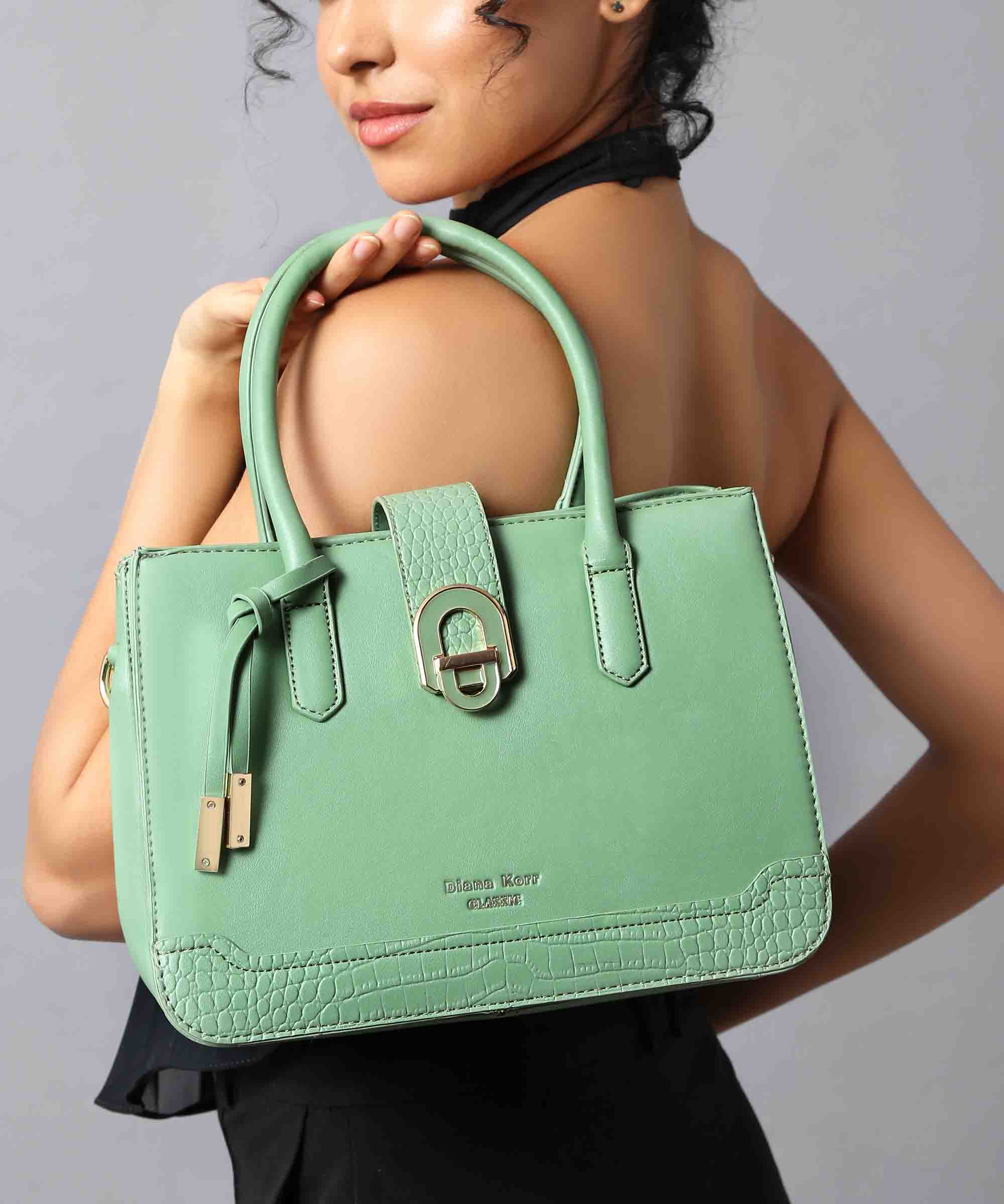 Diana Korr Croc-Embossed Satchel Bag