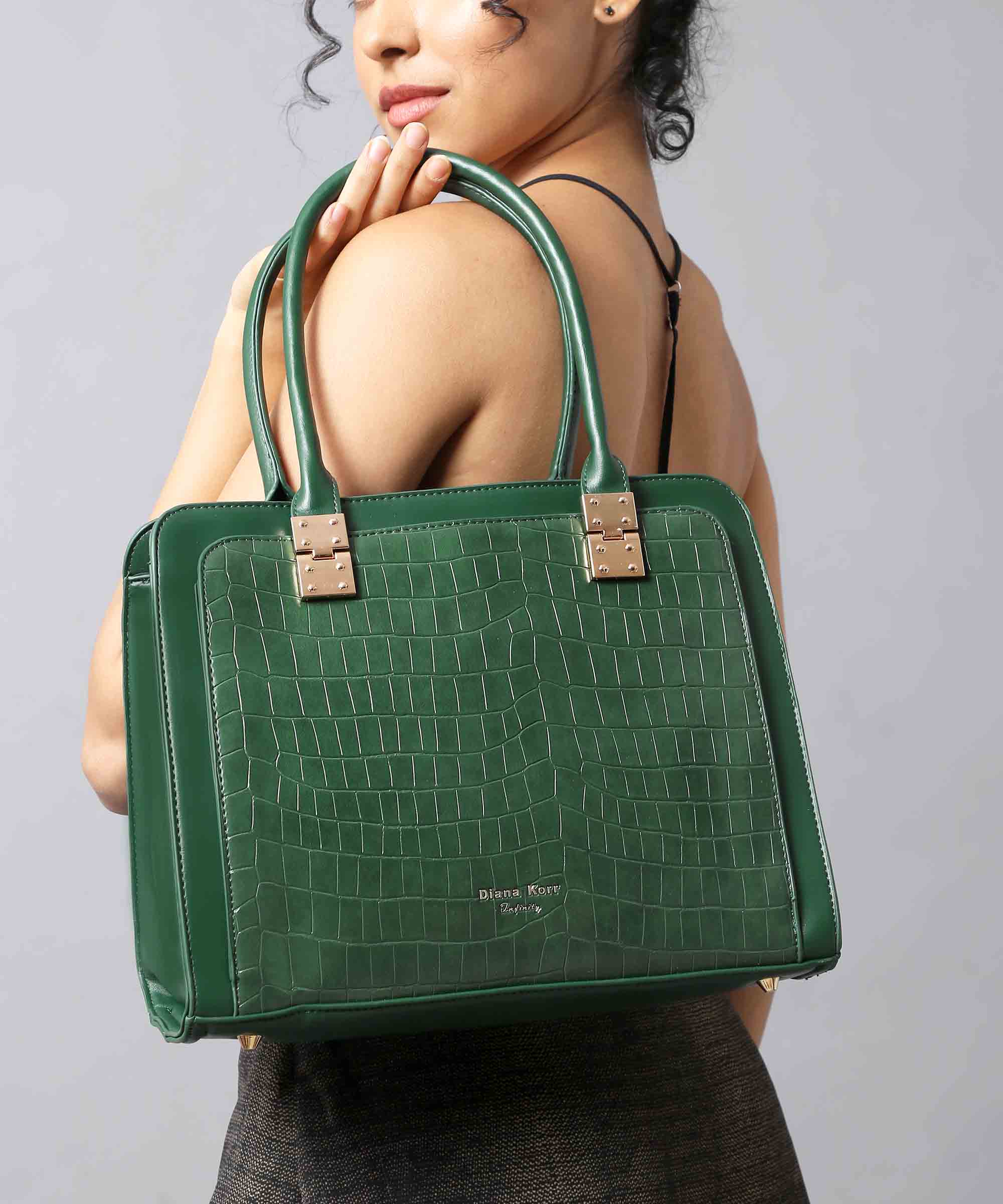 Diana Korr Croc-Embossed Structured Tote Bag