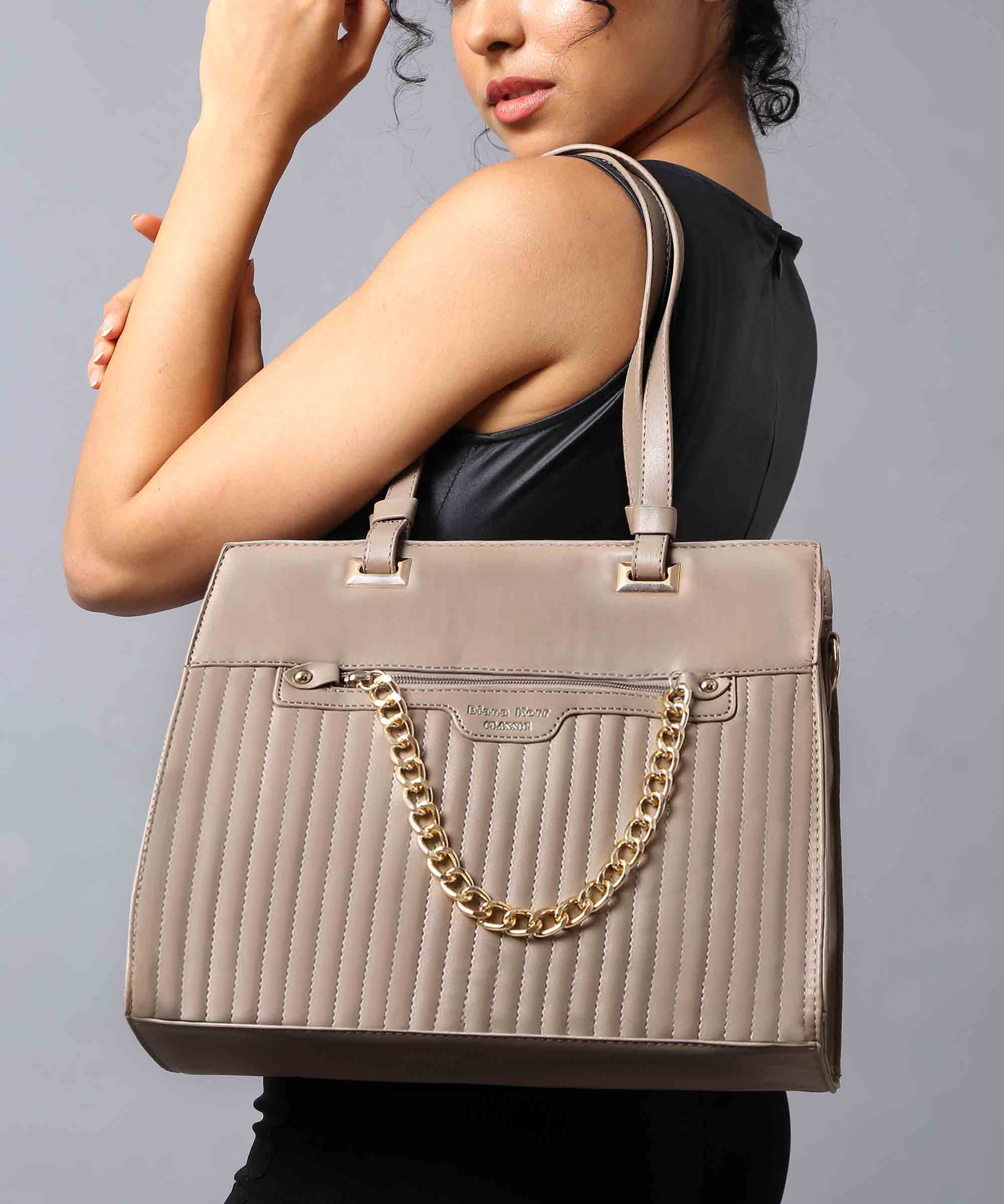 Diana Korr Quilted Chain Tote Bag