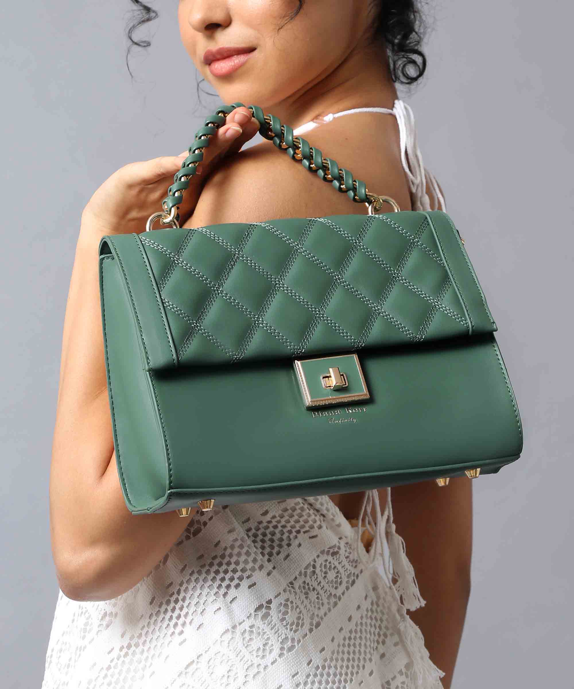 Stylish Top-Handle Bag with Quilted Detailing