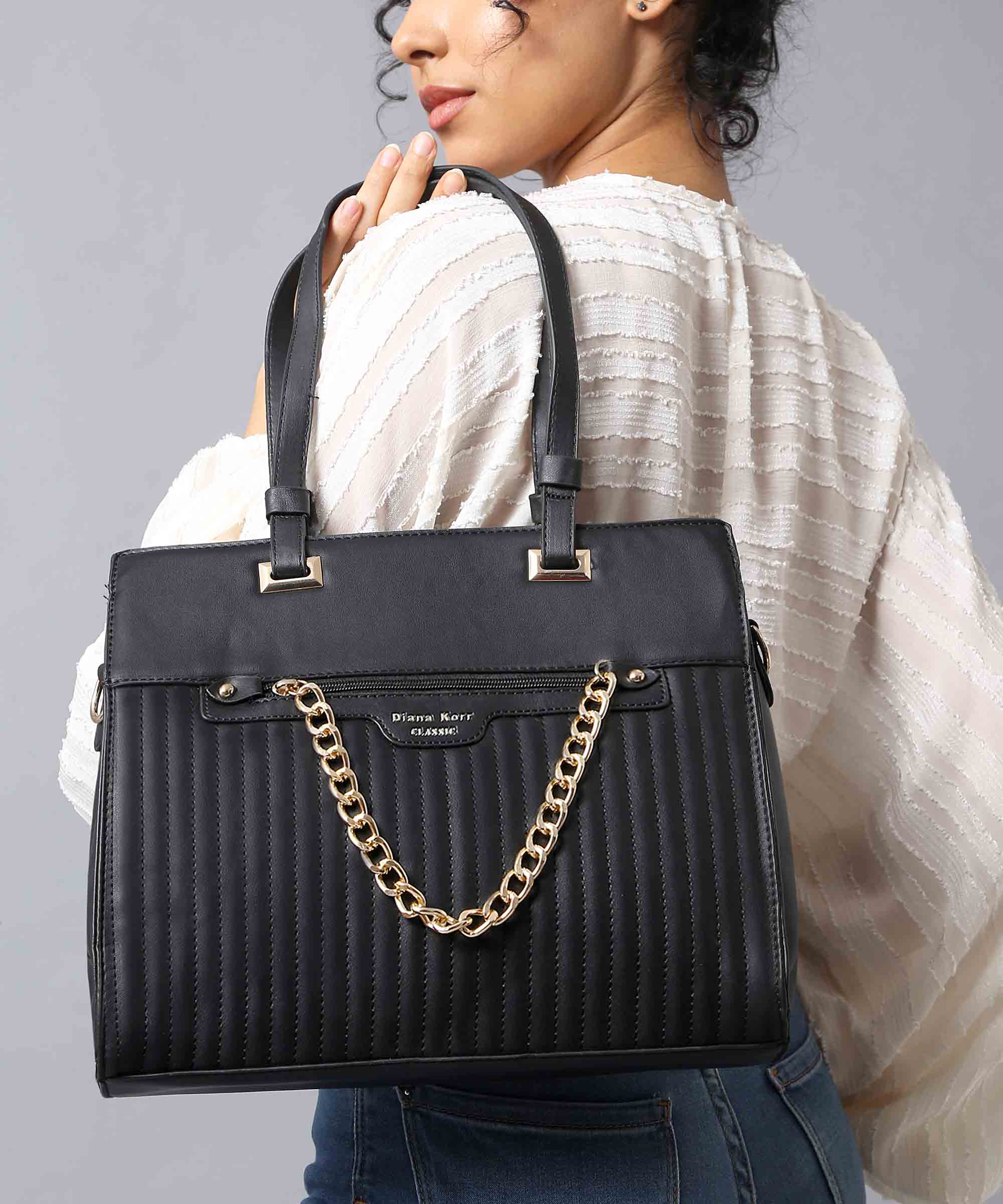 Diana Korr Quilted Chain Tote Bag