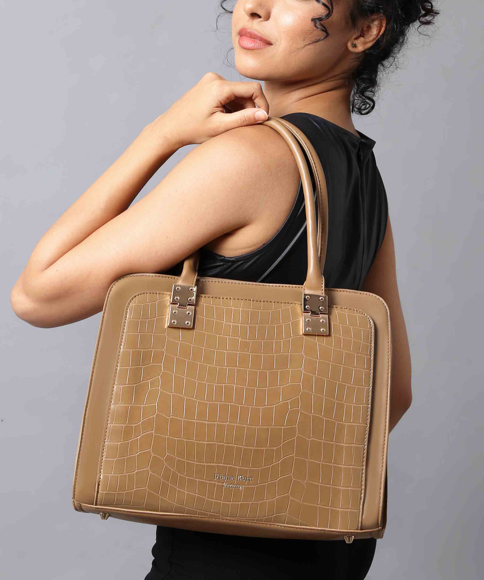 Diana Korr Croc-Embossed Structured Tote Bag