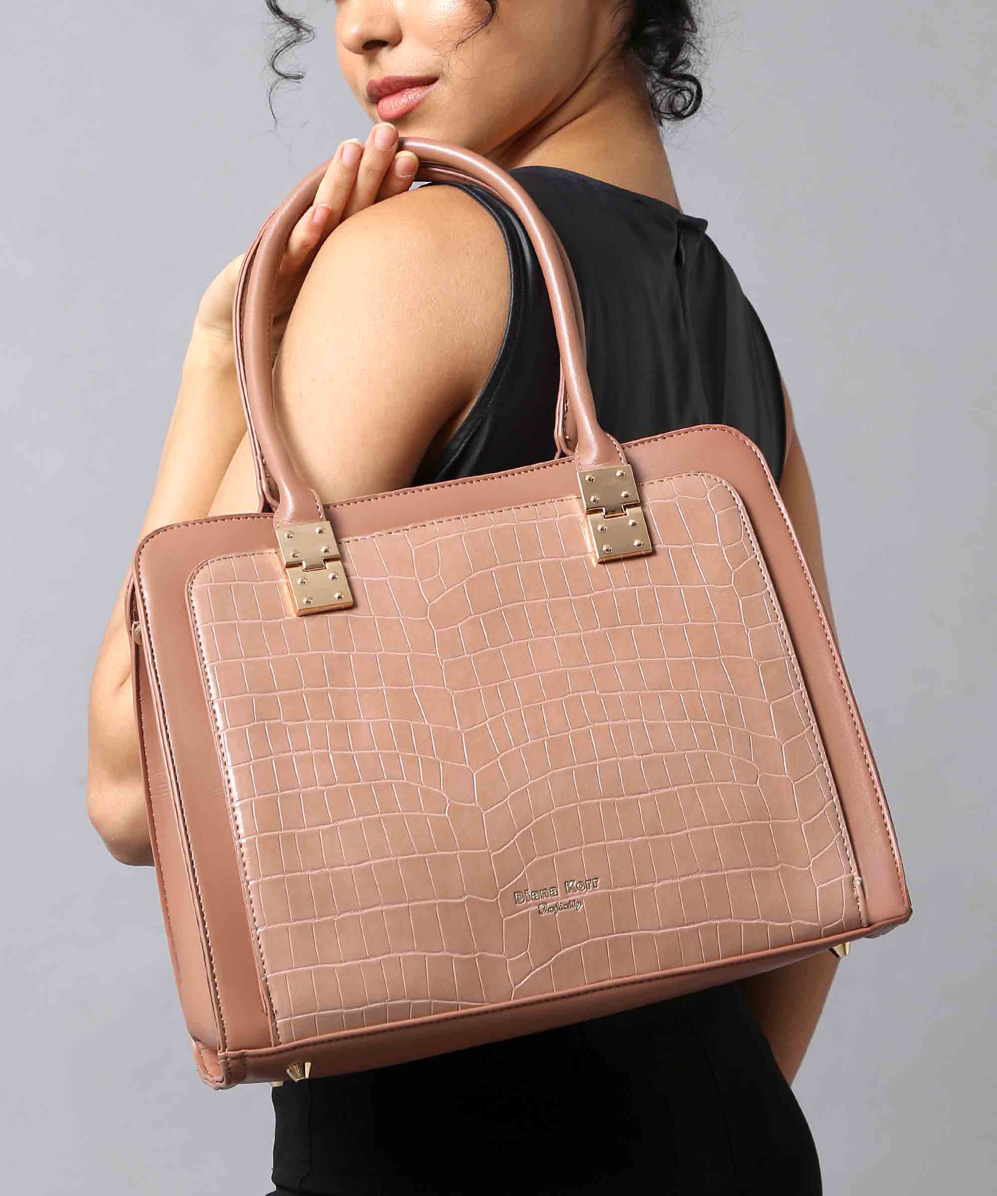 Diana Korr Croc-Embossed Structured Tote Bag
