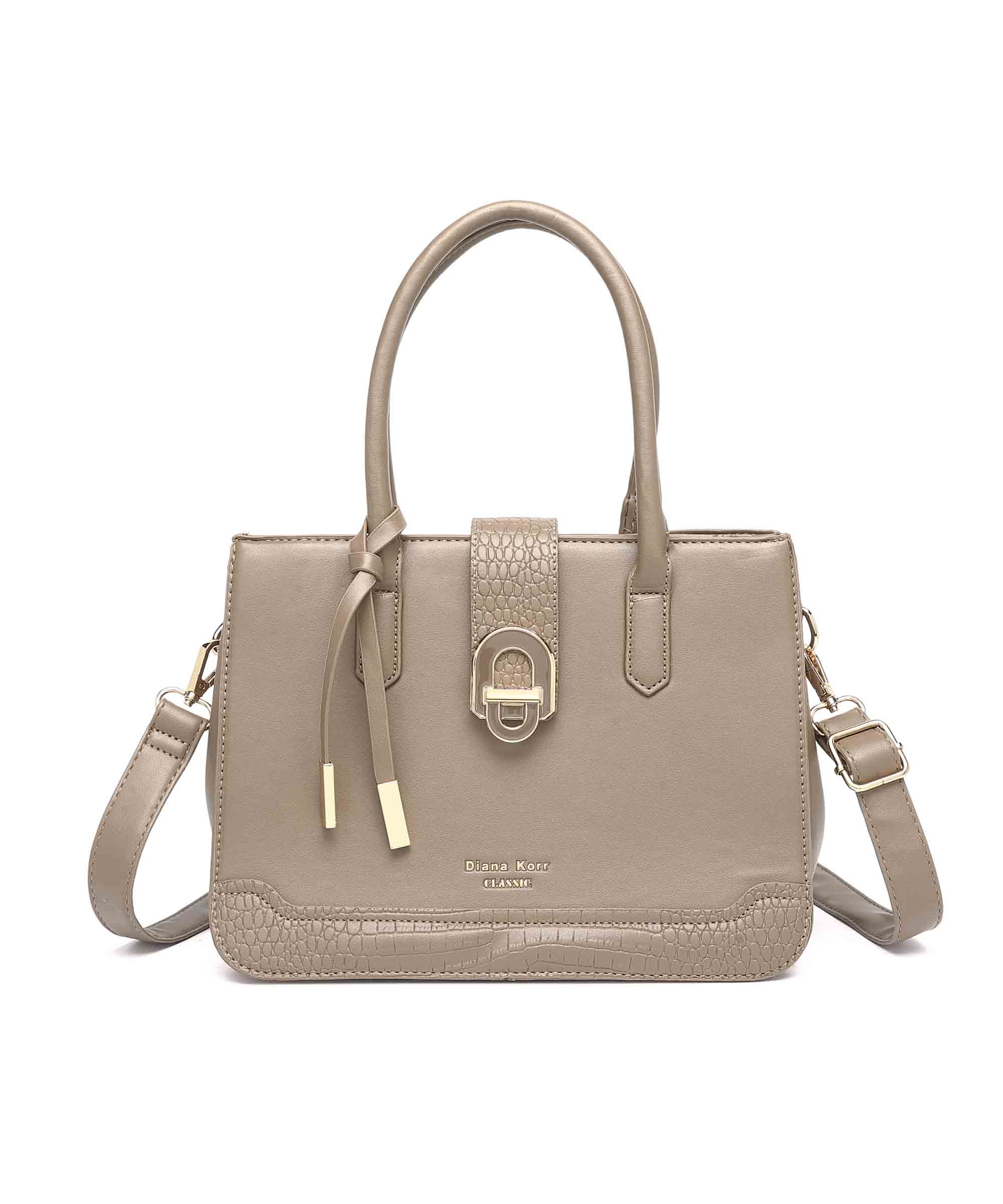Diana Korr Croc-Embossed Satchel Bag