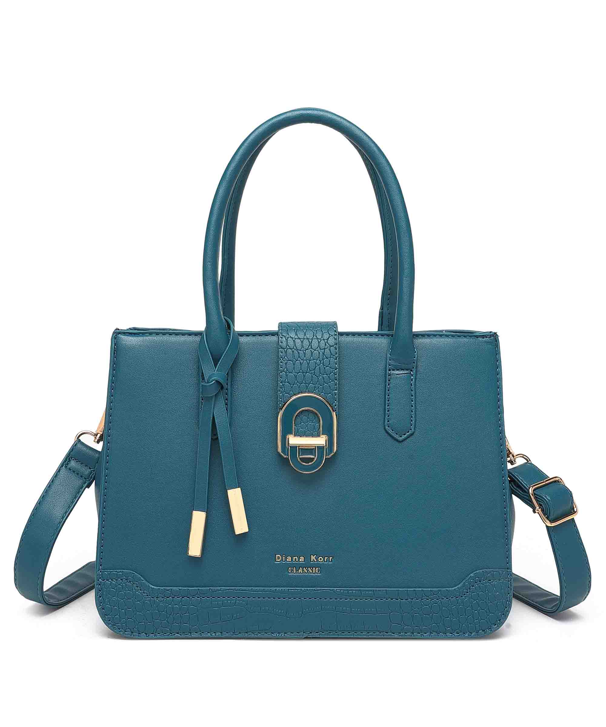 Diana Korr Croc-Embossed Satchel Bag