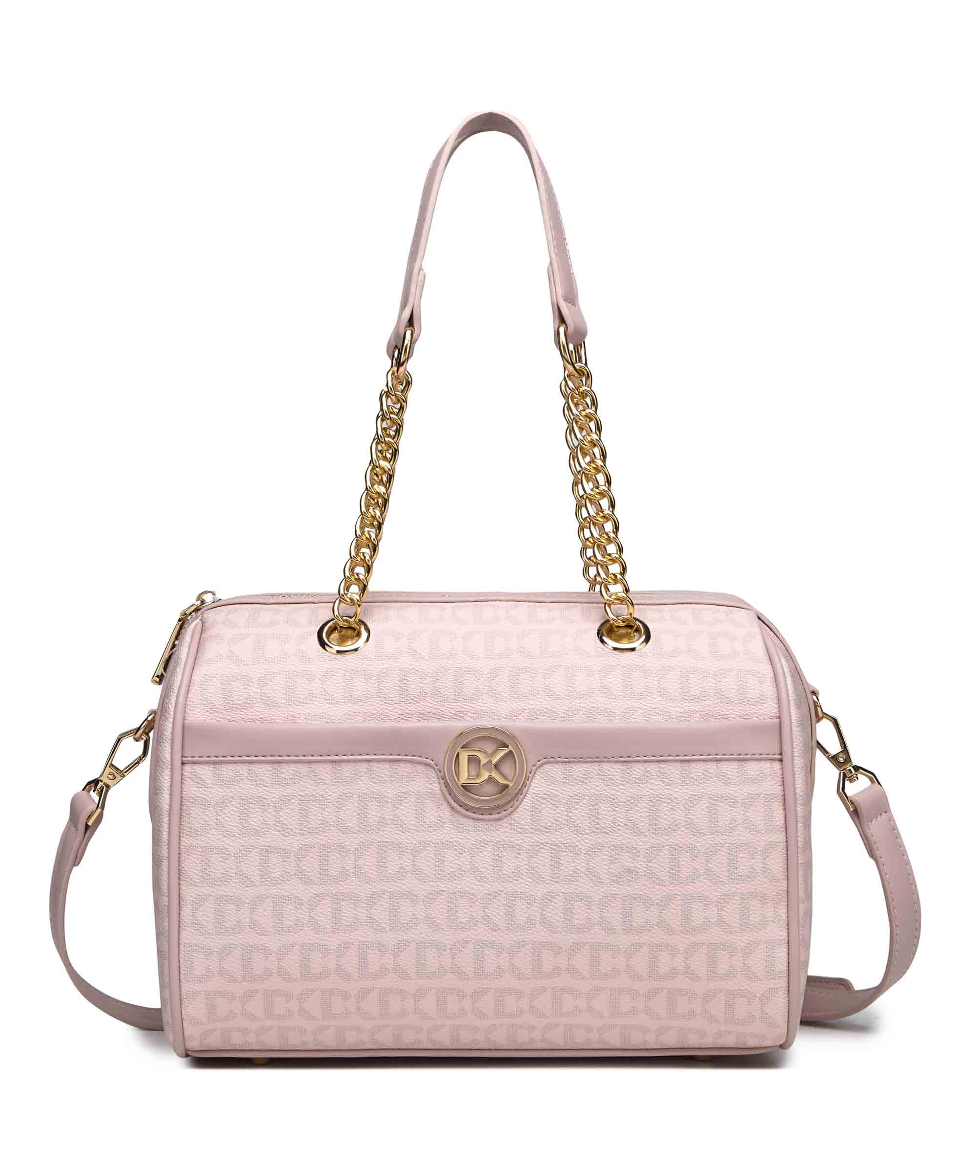 Luxurious Duffle Bag with Gold Chain Accent