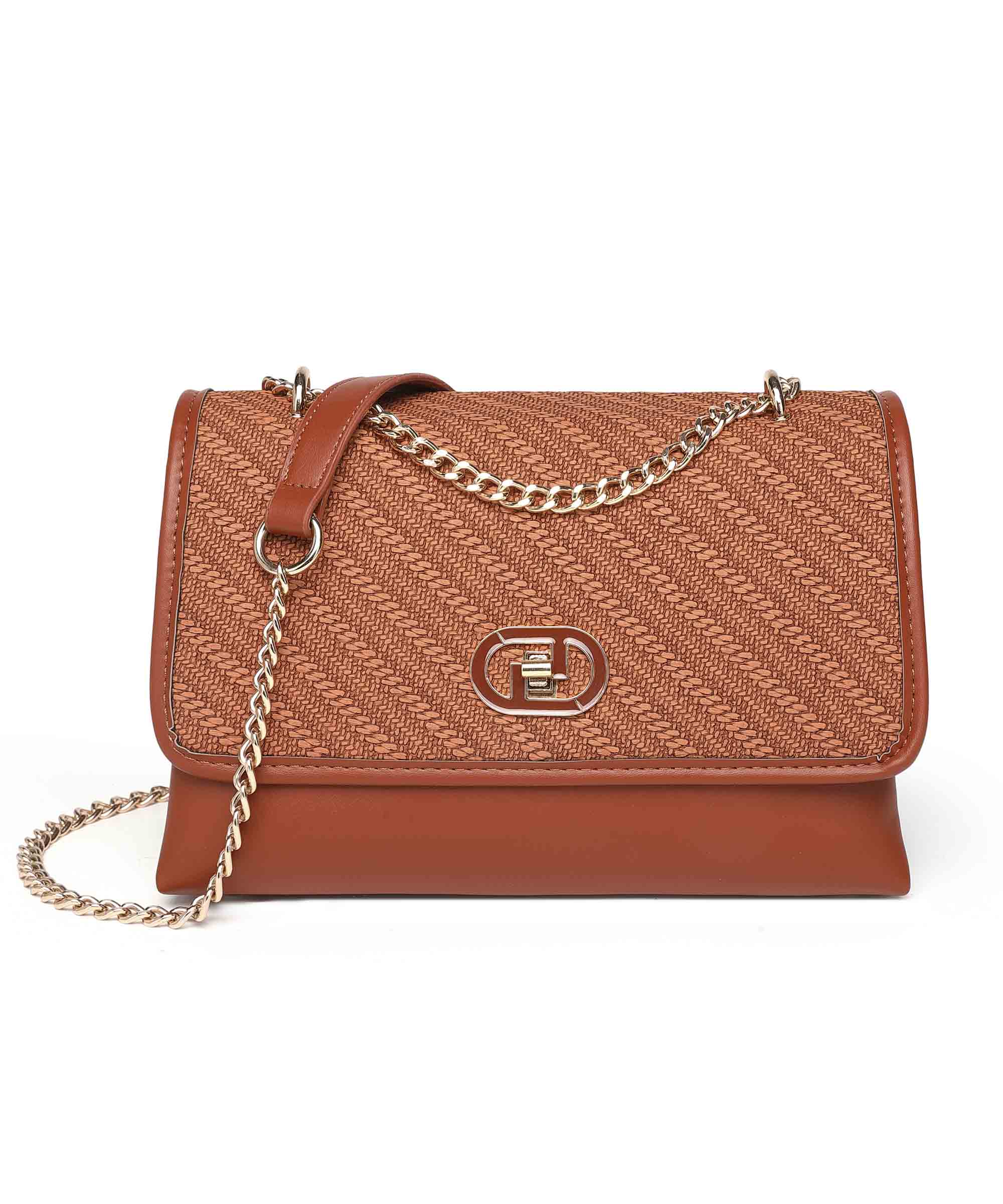 Diana Korr Woven Flap Shoulder Bag