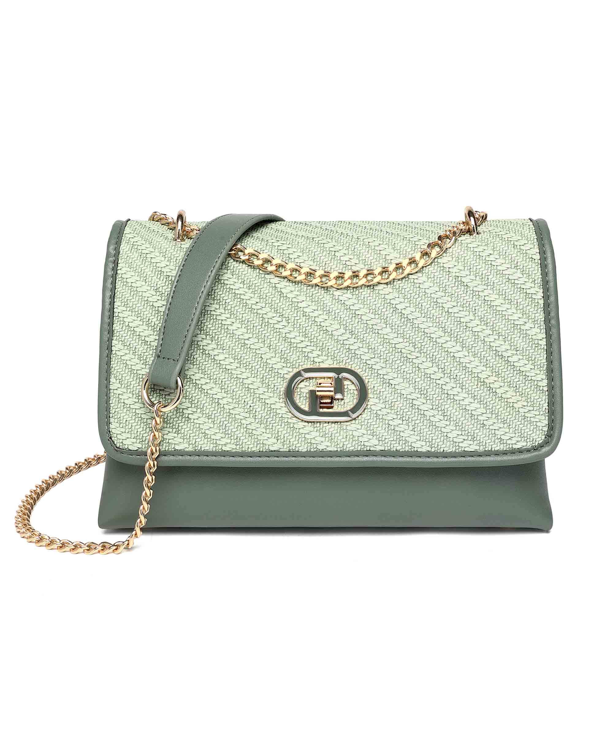Diana Korr Woven Flap Shoulder Bag