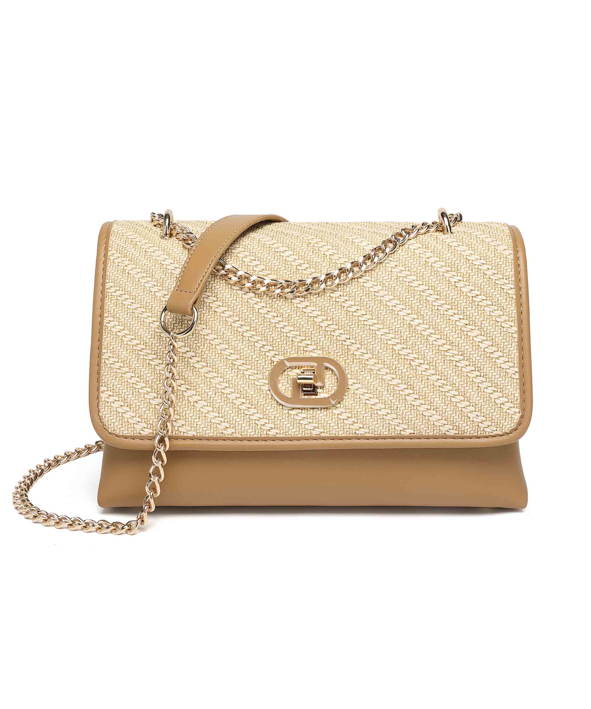 Diana Korr Woven Flap Shoulder Bag