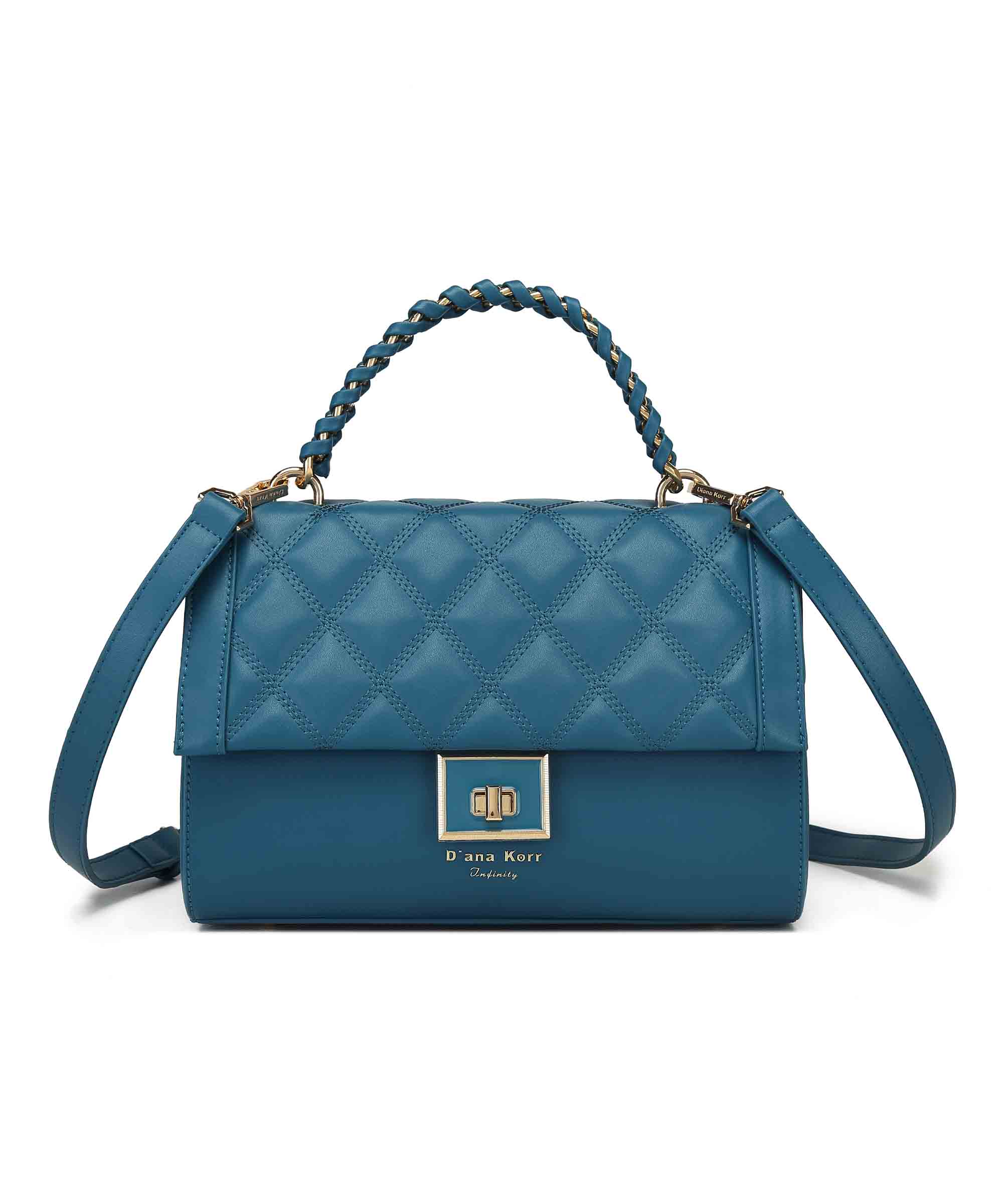 Stylish Top-Handle Bag with Quilted Detailing