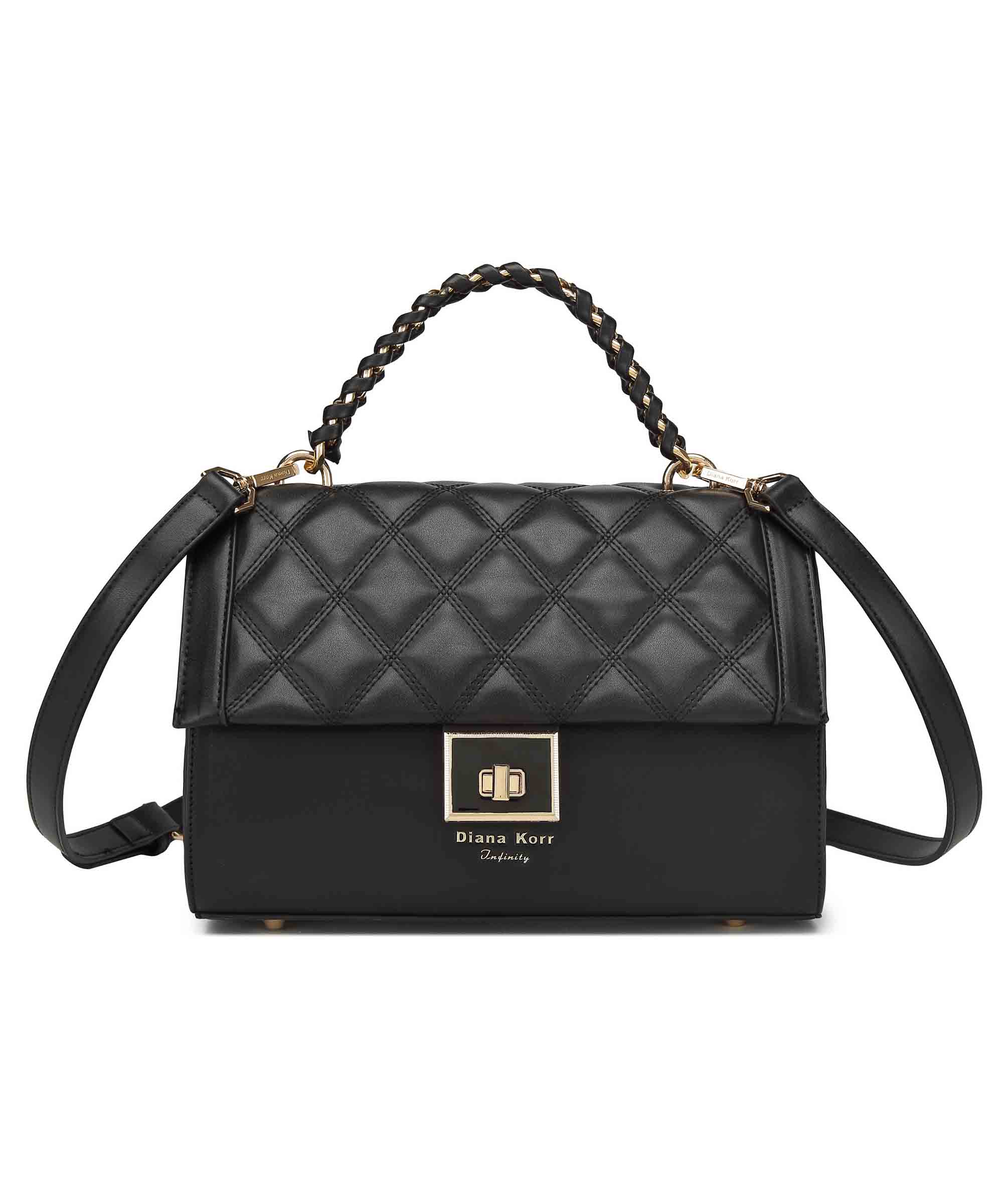 Stylish Top-Handle Bag with Quilted Detailing