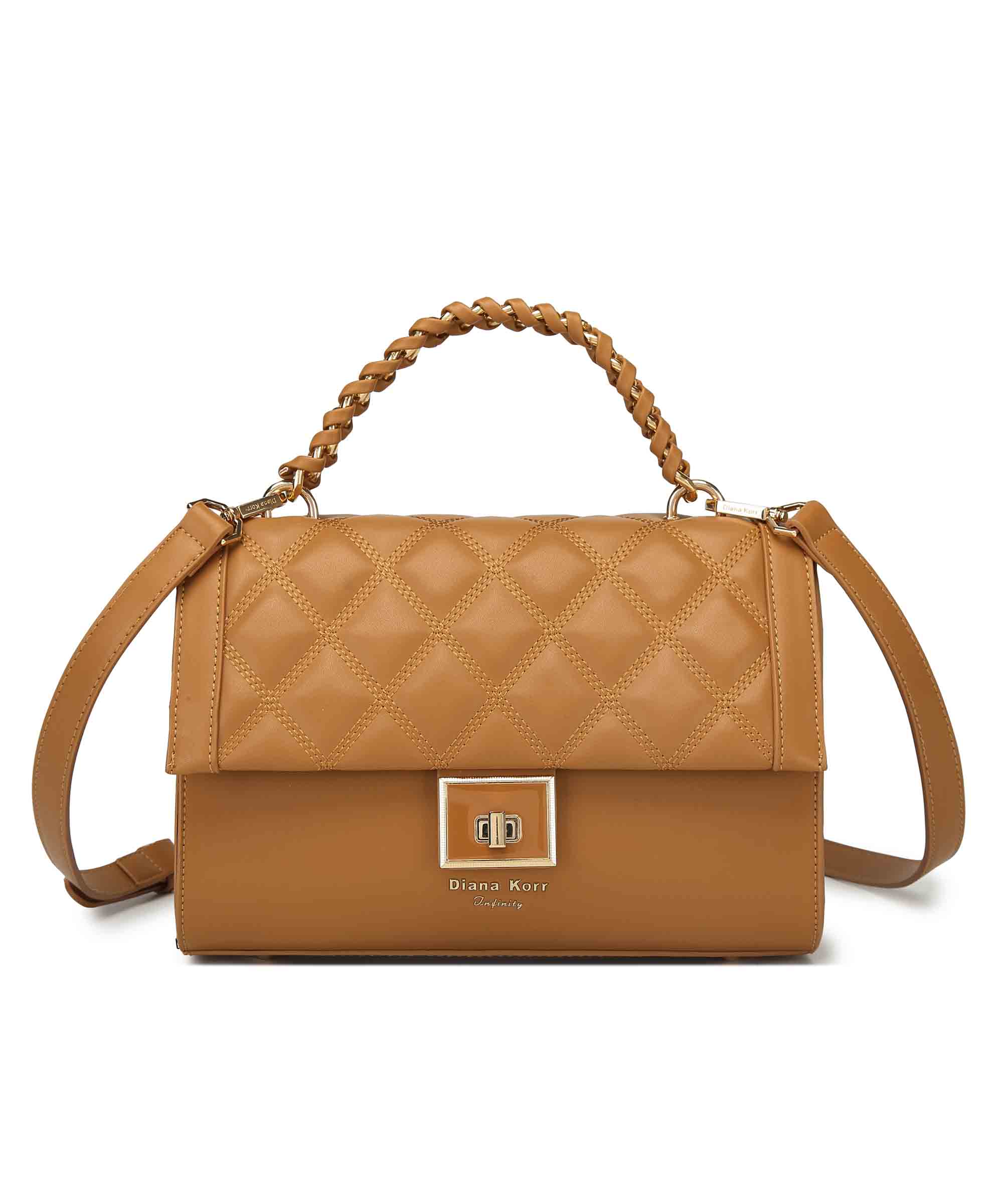 Stylish Top-Handle Bag with Quilted Detailing