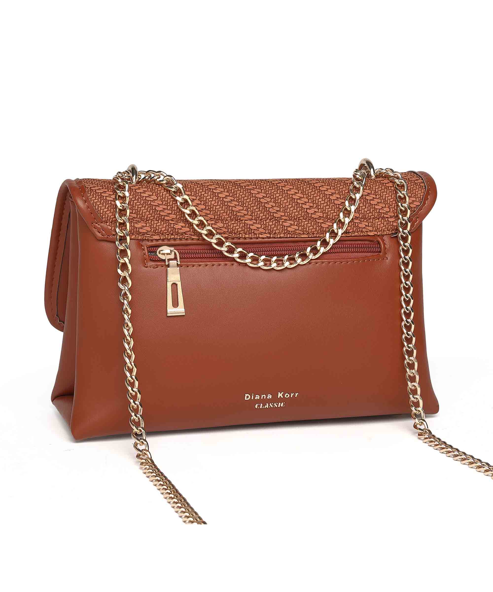 Diana Korr Woven Flap Shoulder Bag