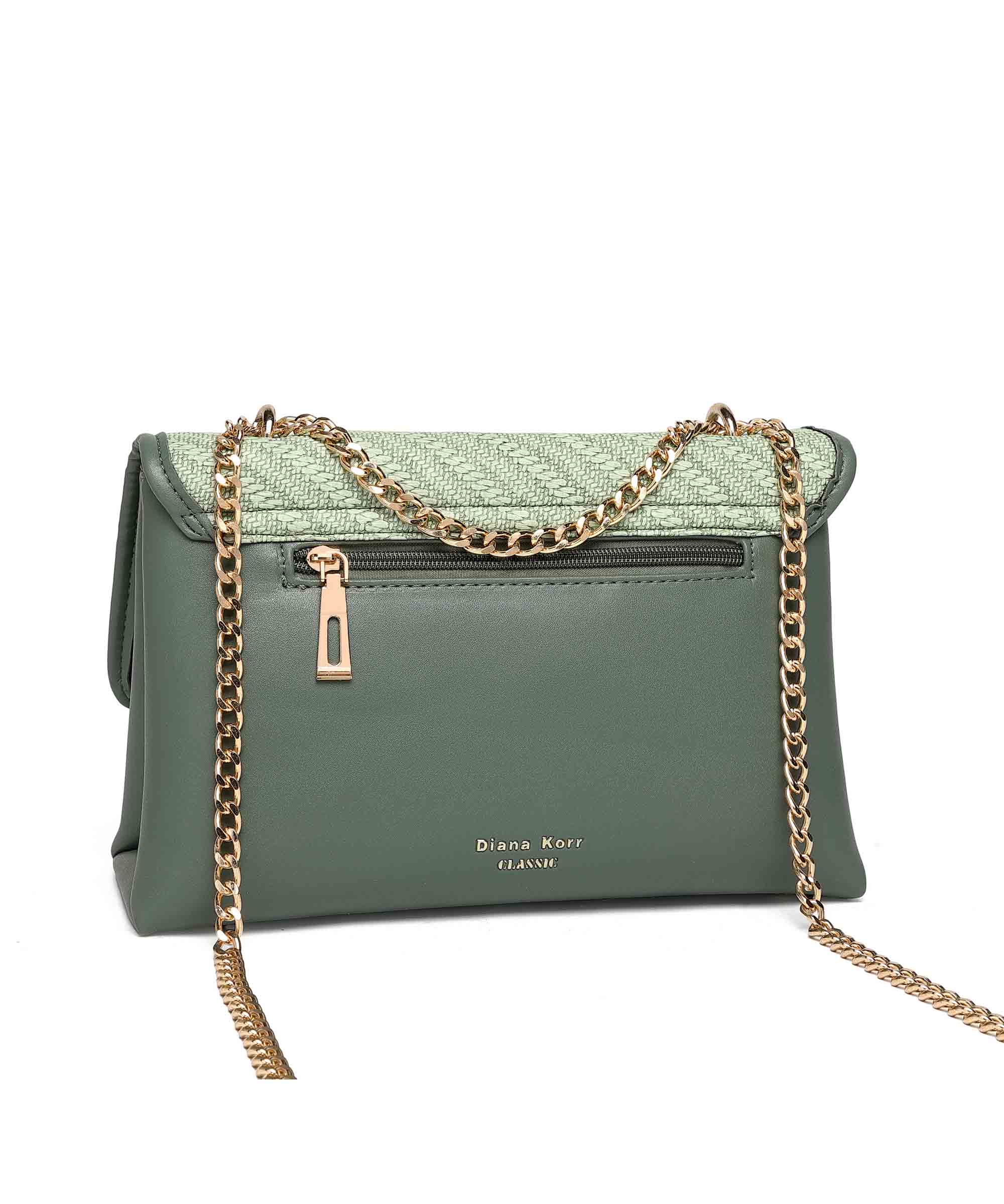 Diana Korr Woven Flap Shoulder Bag