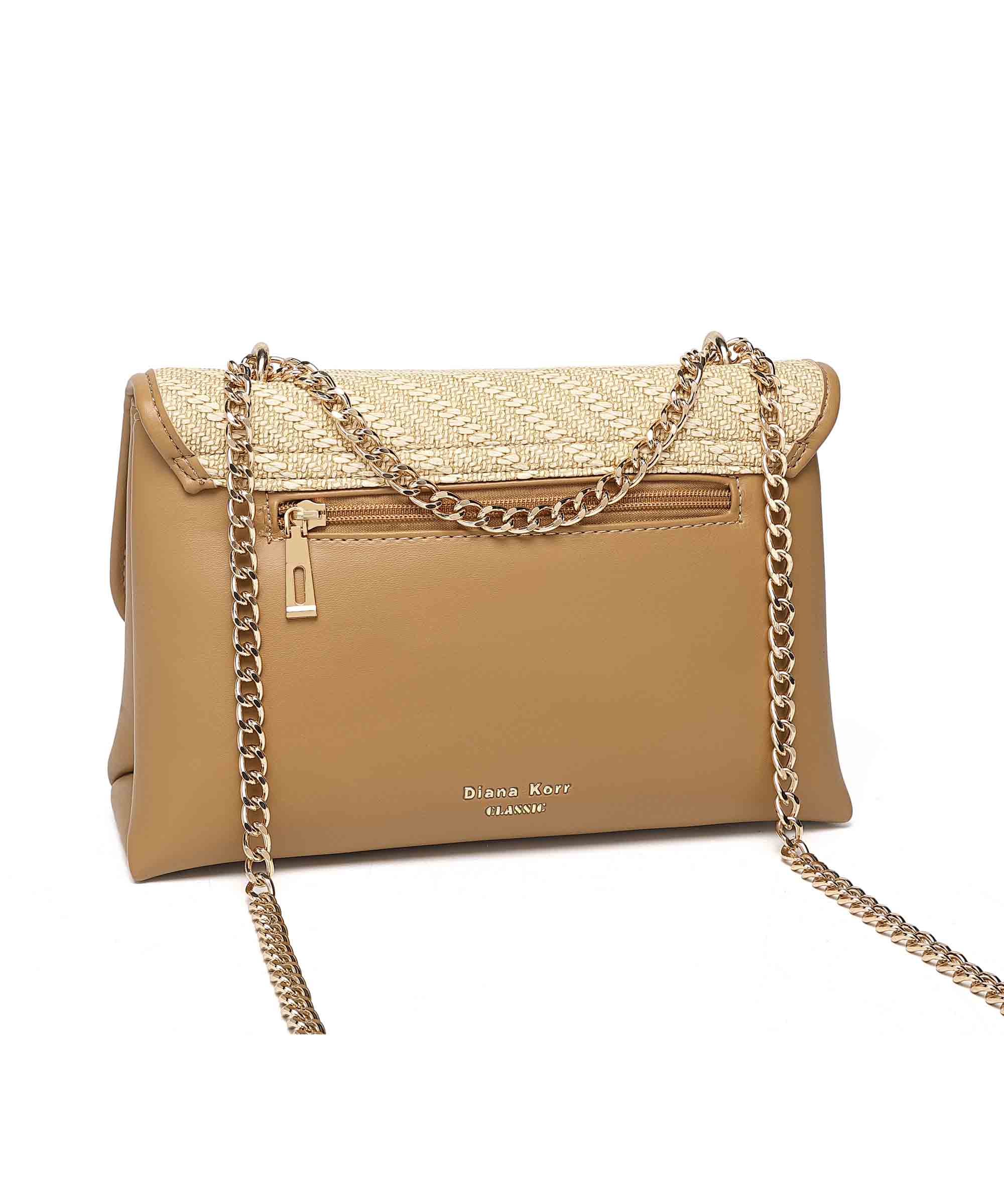 Diana Korr Woven Flap Shoulder Bag