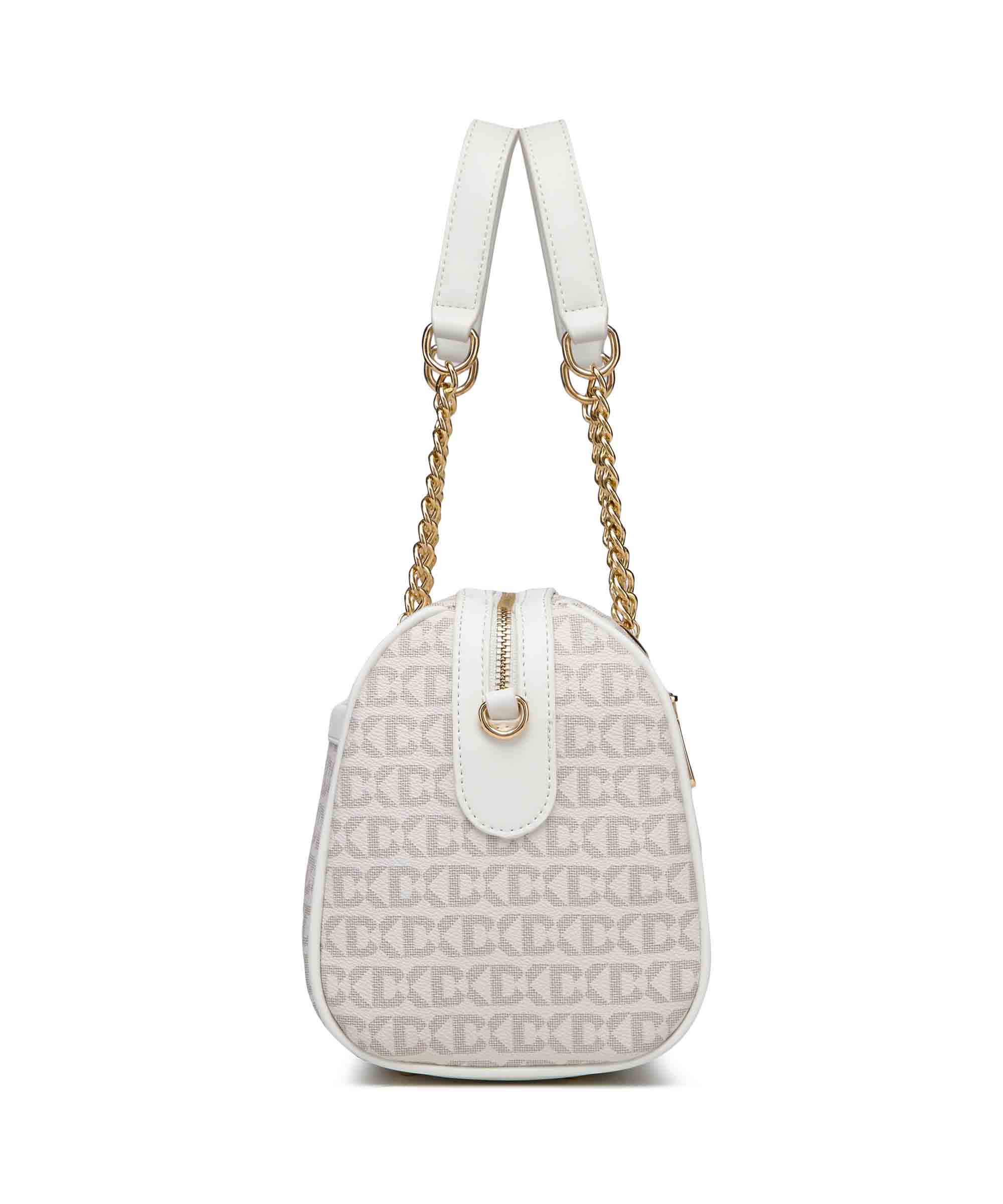 Luxurious Duffle Bag with Gold Chain Accent