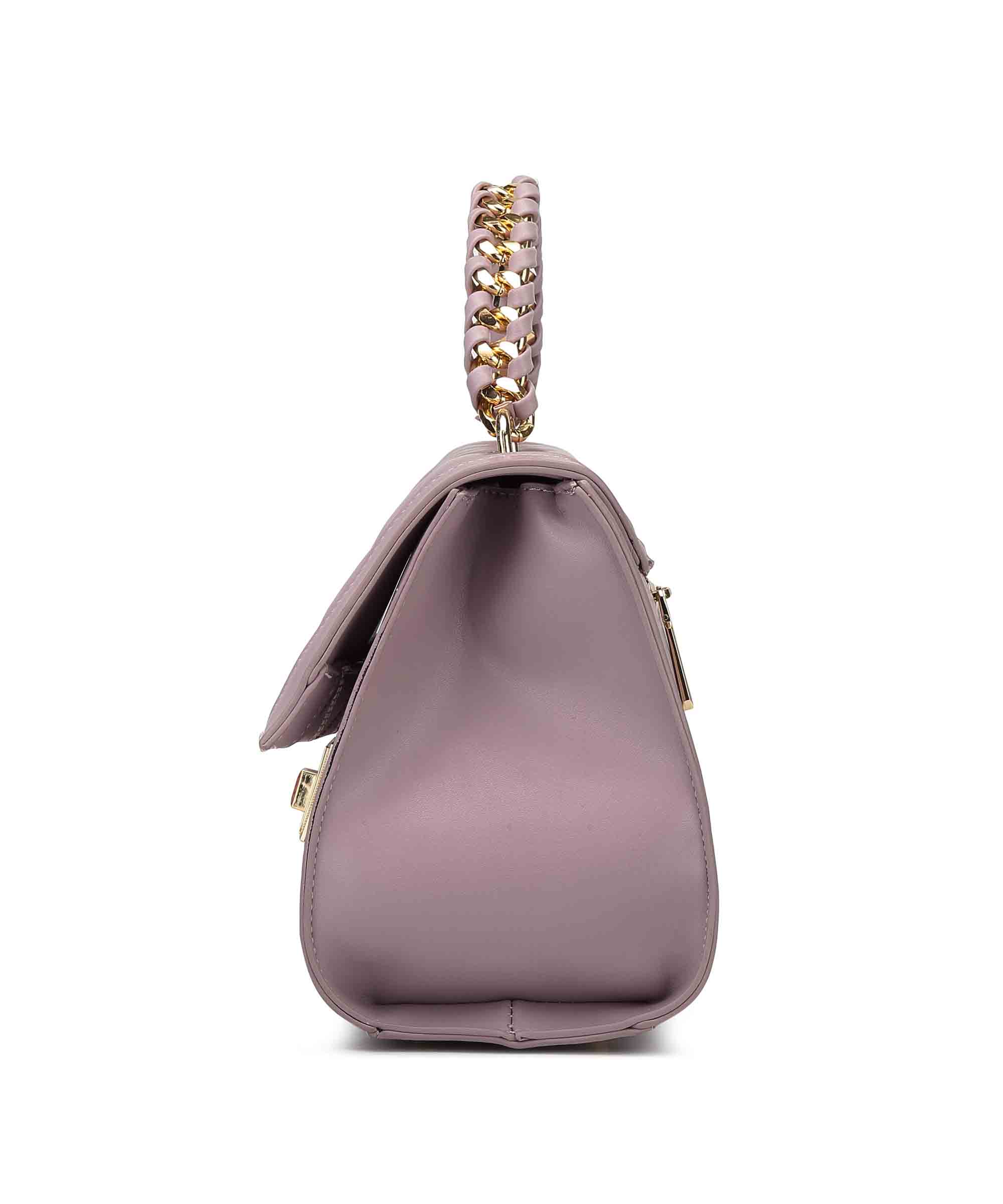 Stylish Top-Handle Bag with Quilted Detailing