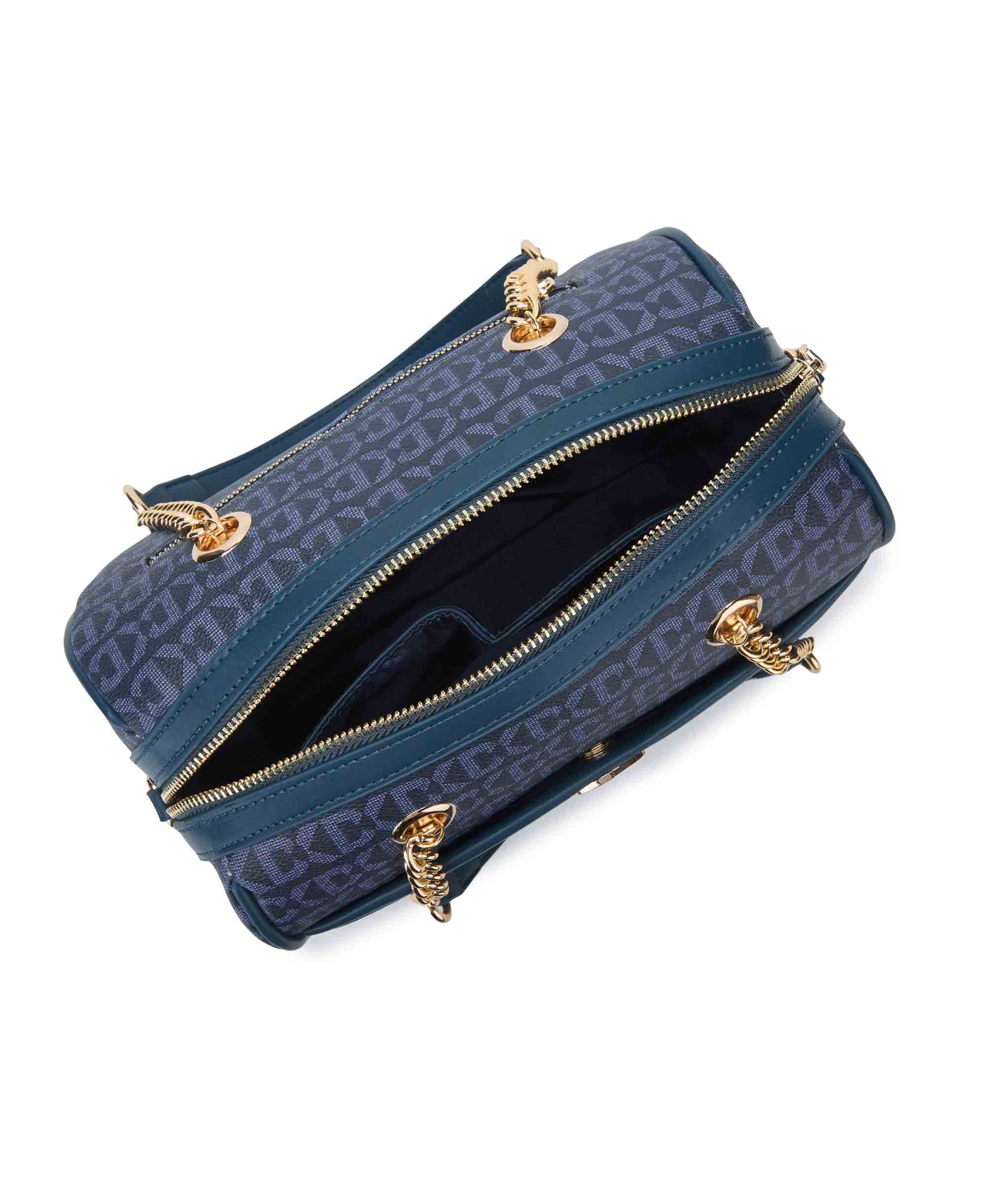 Luxurious Duffle Bag with Gold Chain Accent