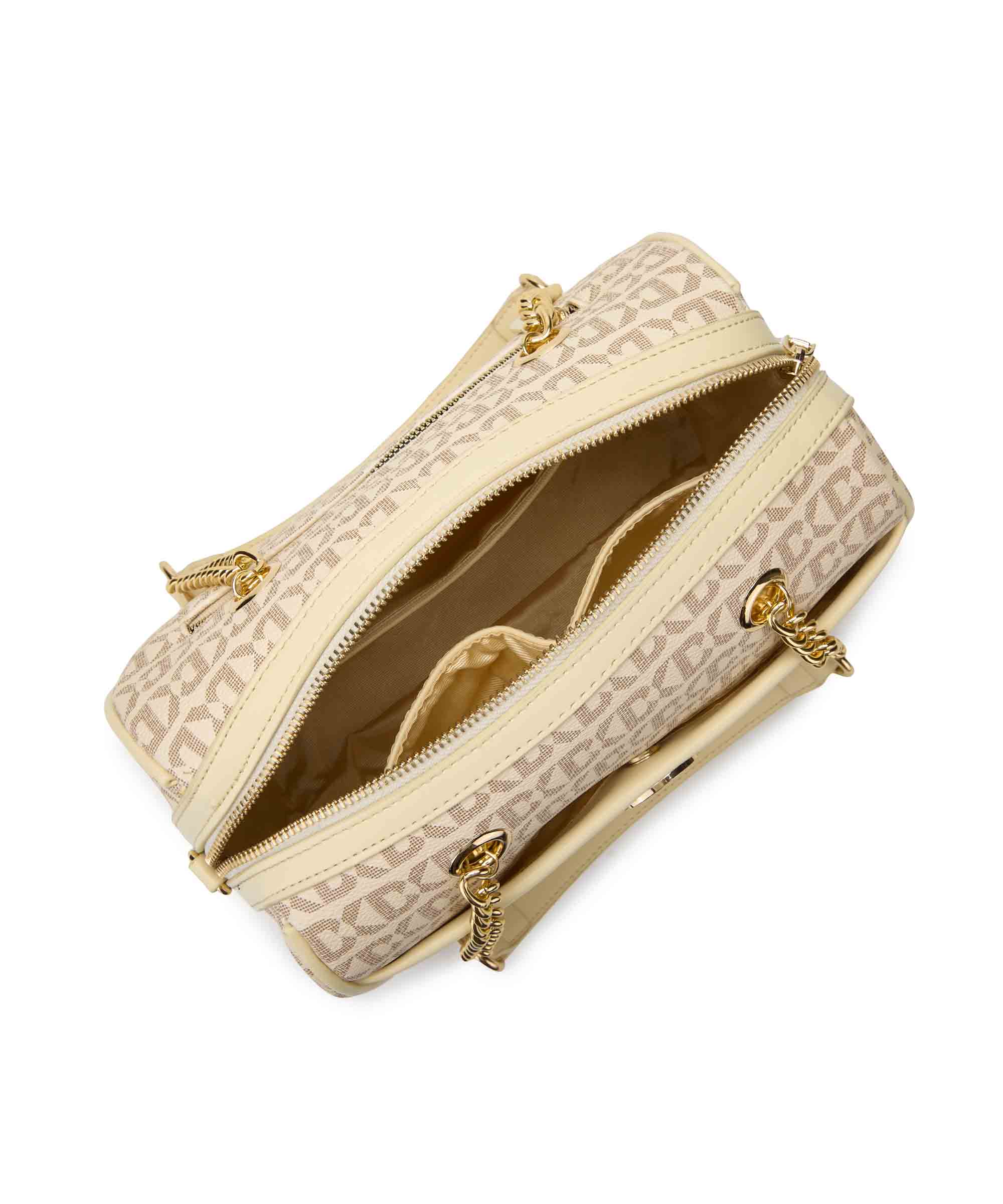 Luxurious Duffle Bag with Gold Chain Accent