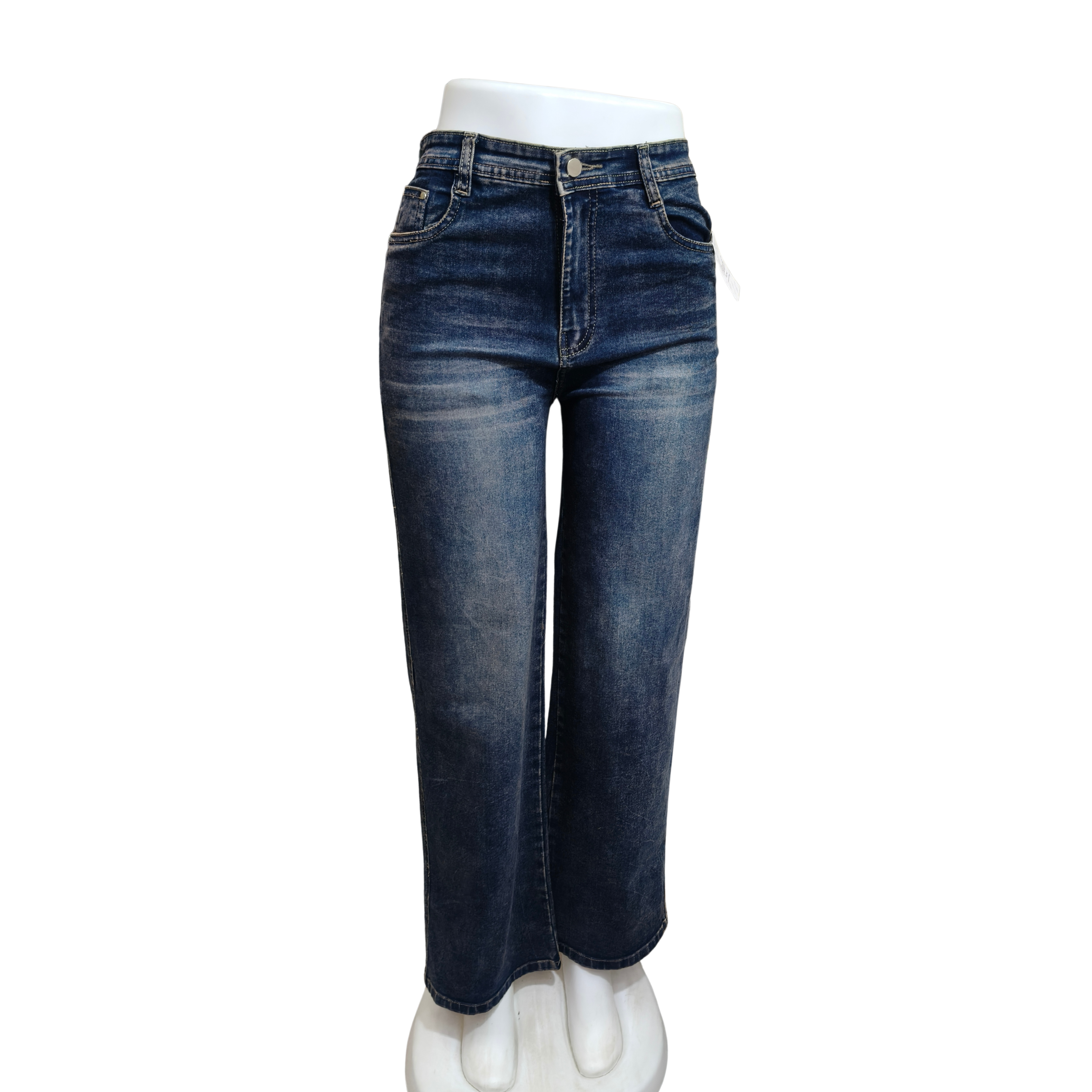 Filauri Women's Medium Blue High Rise Straight Fit Stretchable Jeans